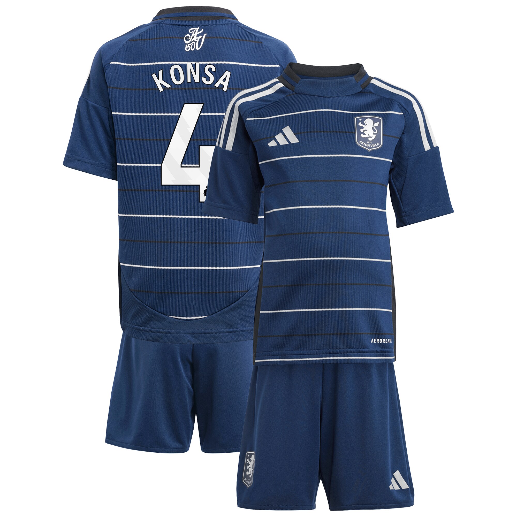 aston villa adidas third minikit 2024-25 with konsa 4 printing Collection | Official Aston Villa Kits for Fans