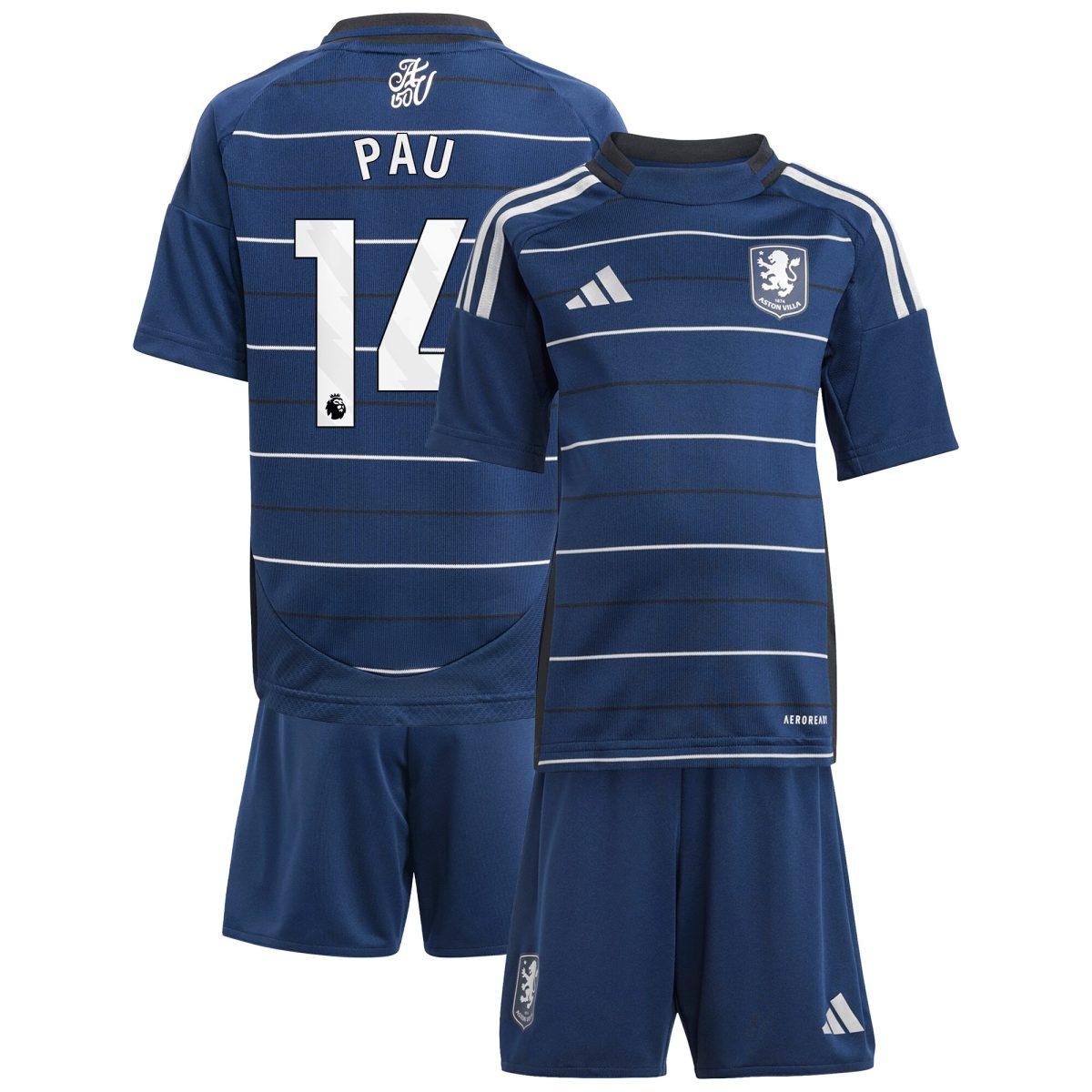 aston villa adidas third minikit 2024-25 with pau 14 printing Collection | Official Aston Villa Kits for Fans