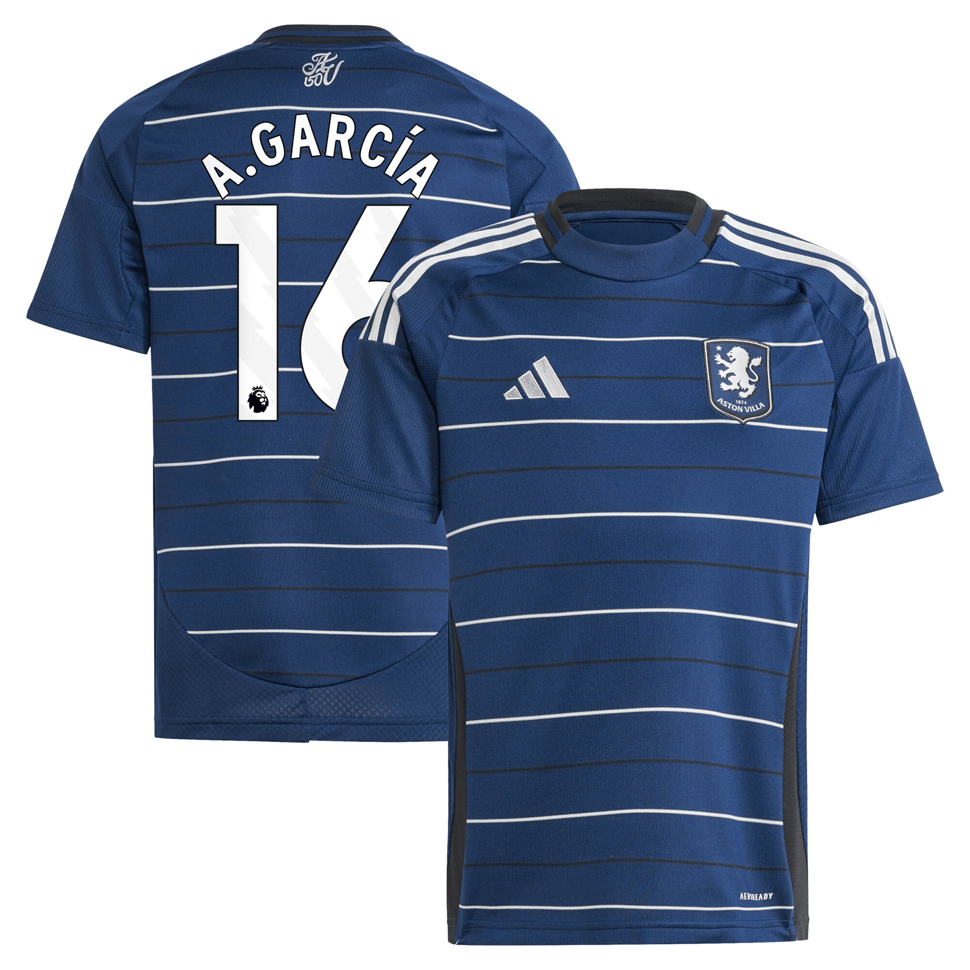aston villa adidas third shirt 2024-25 – kids with a.garcía 16 printing Collection | Official Aston Villa Kits for Fans