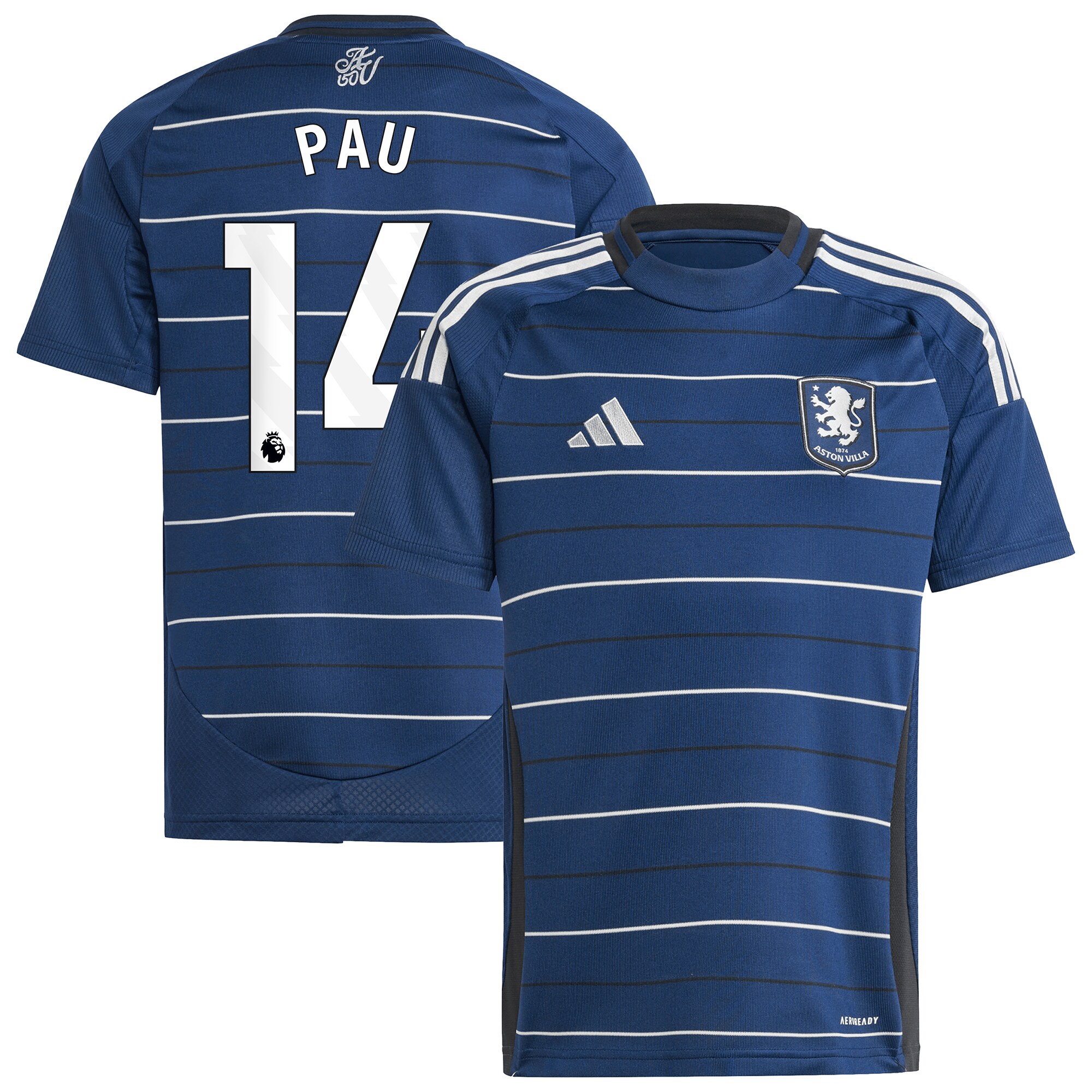 aston villa adidas third shirt 2024-25 – kids with pau 14 printing Collection | Official Aston Villa Kits for Fans