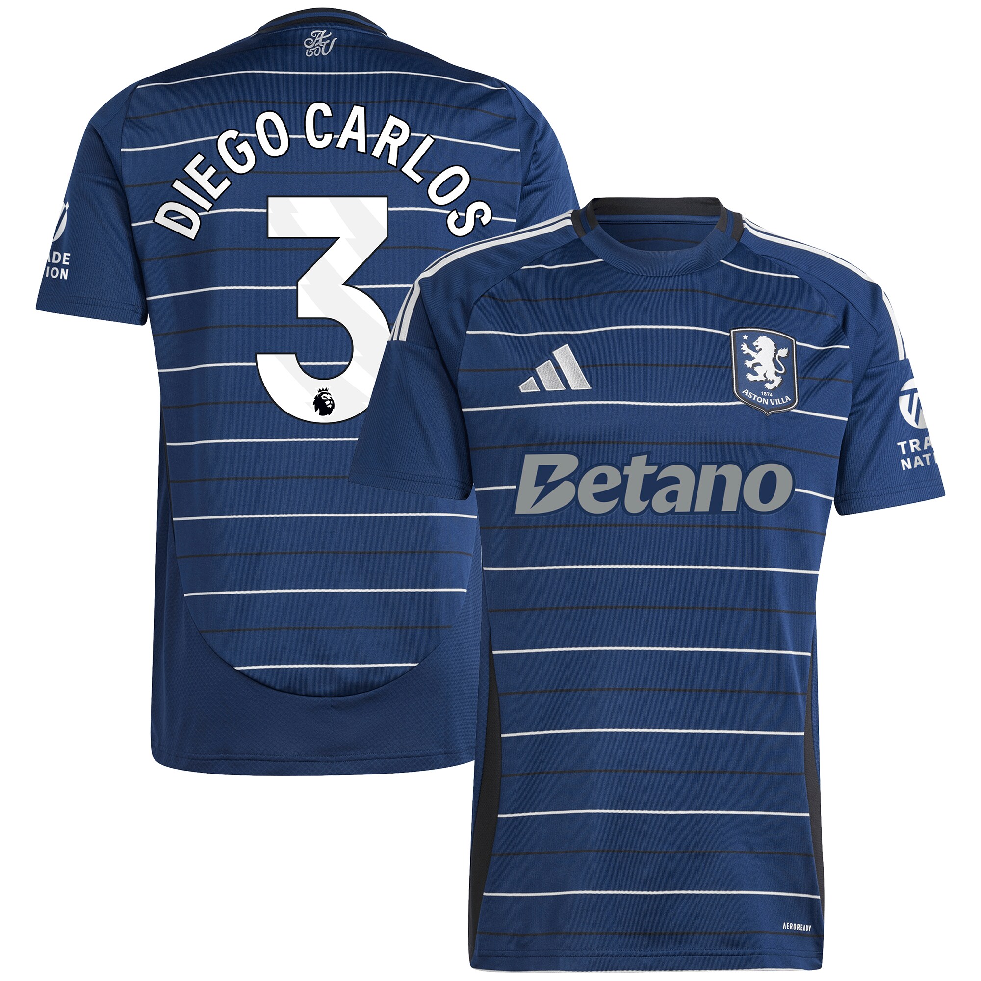 aston villa adidas third shirt 2024-25 with diego carlos 3 printing Collection | Official Aston Villa Kits for Fans
