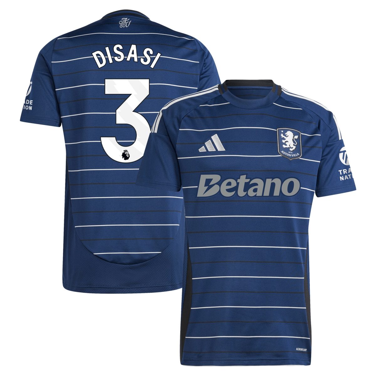 aston villa adidas third shirt 2024-25 with disasi 3 printing Collection | Official Aston Villa Kits for Fans
