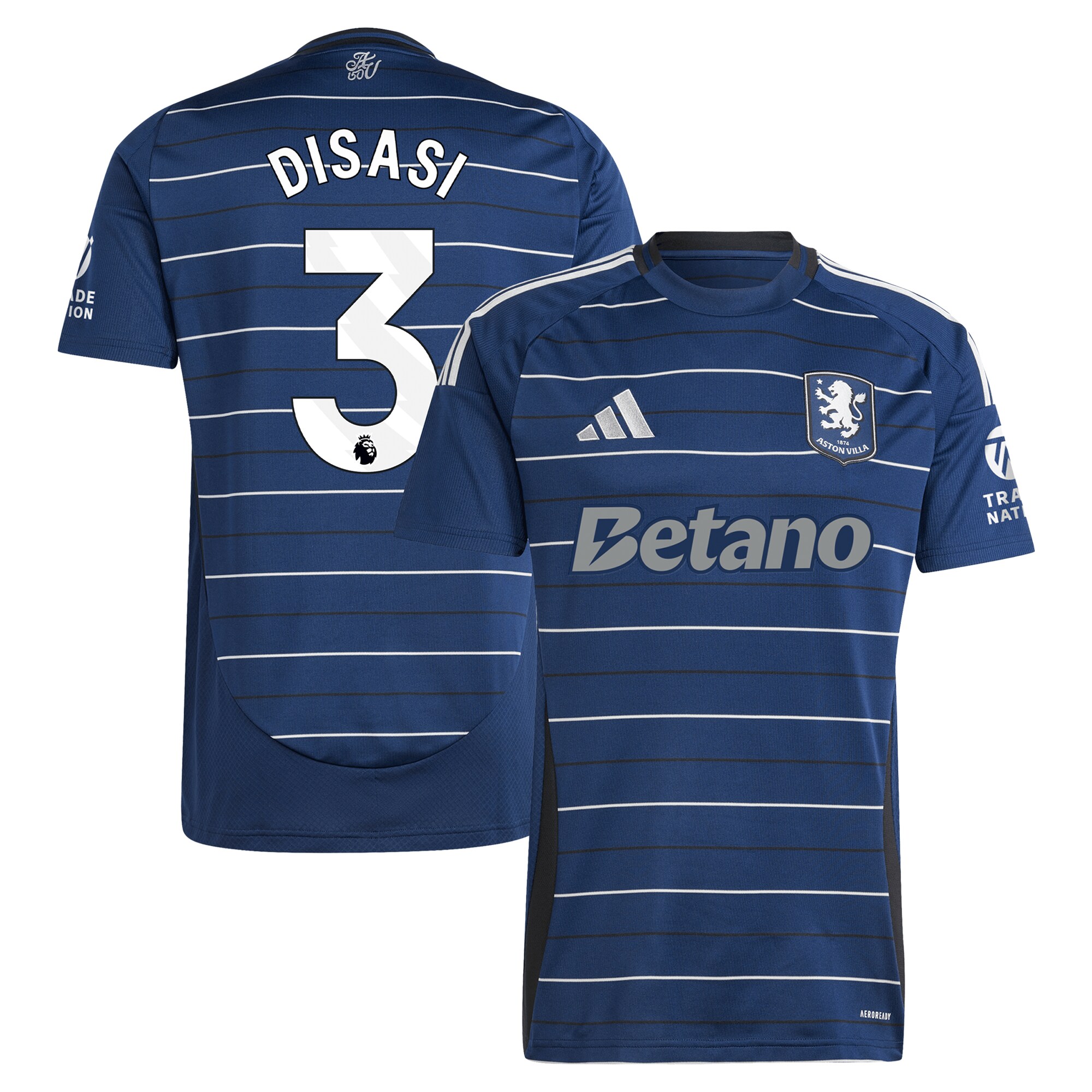 aston villa adidas third shirt 2024-25 with disasi 3 printing Collection | Official Aston Villa Kits for Fans