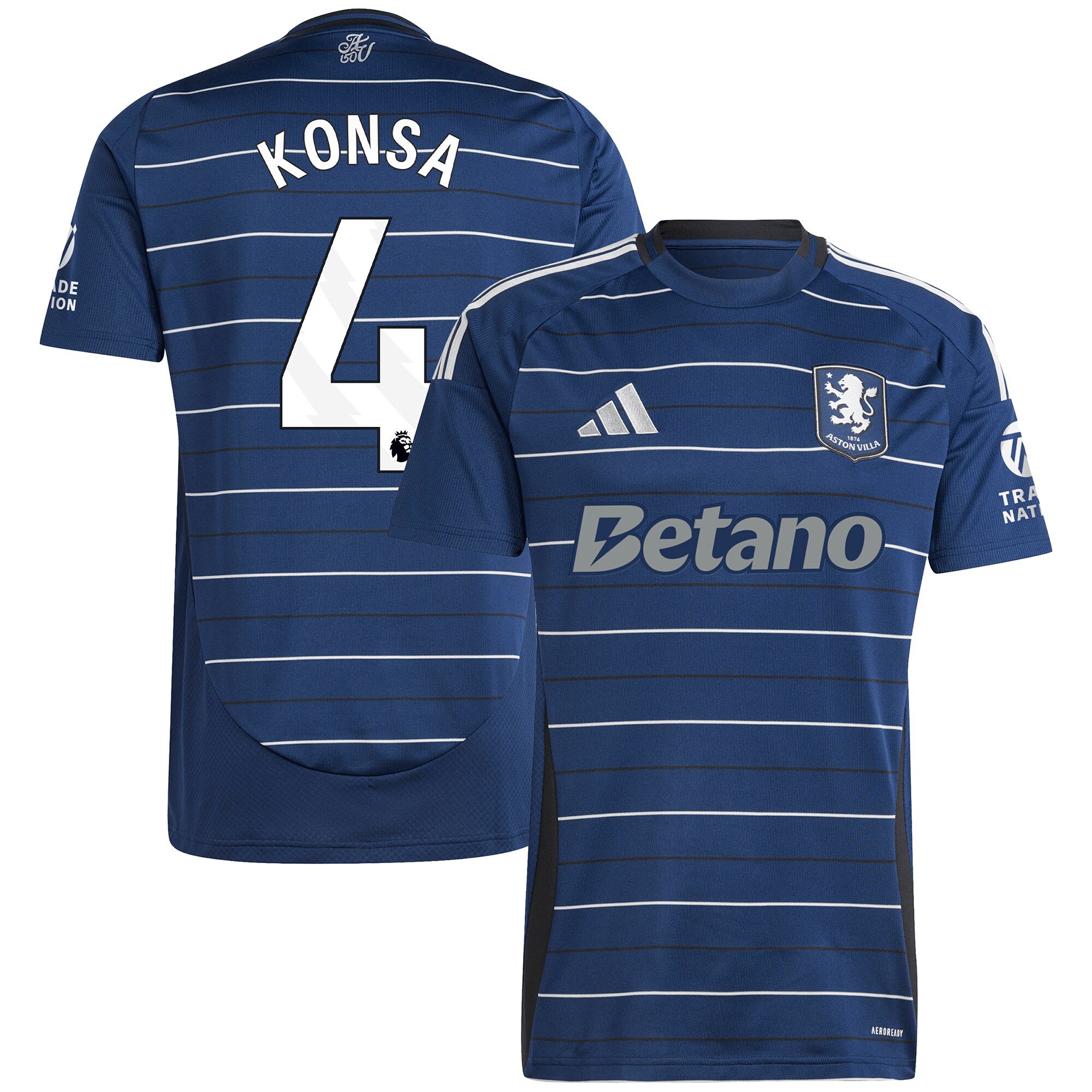 aston villa adidas third shirt 2024-25 with konsa 4 printing Collection | Official Aston Villa Kits for Fans