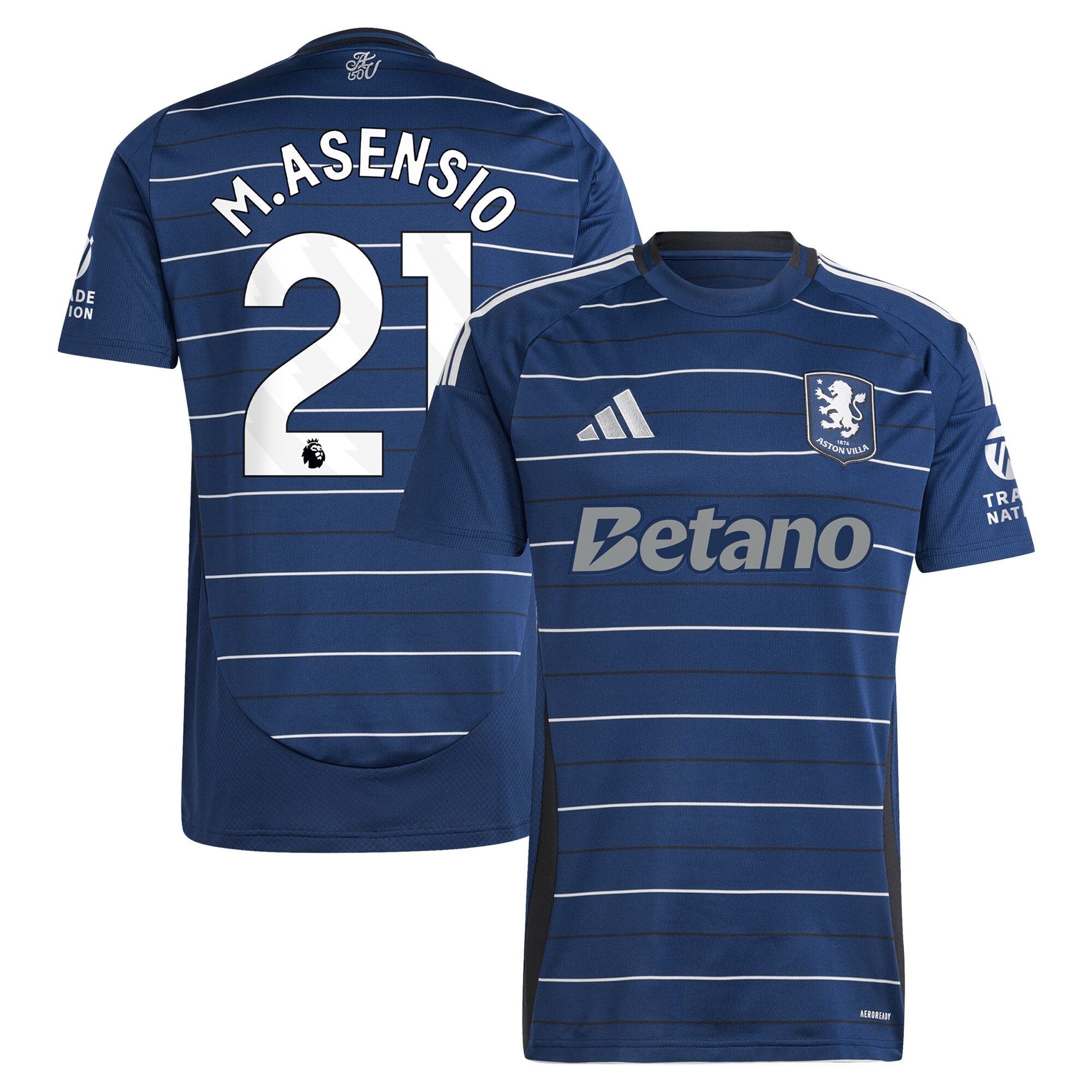 aston villa adidas third shirt 2024-25 with m.asensio 21 printing Collection | Official Aston Villa Kits for Fans