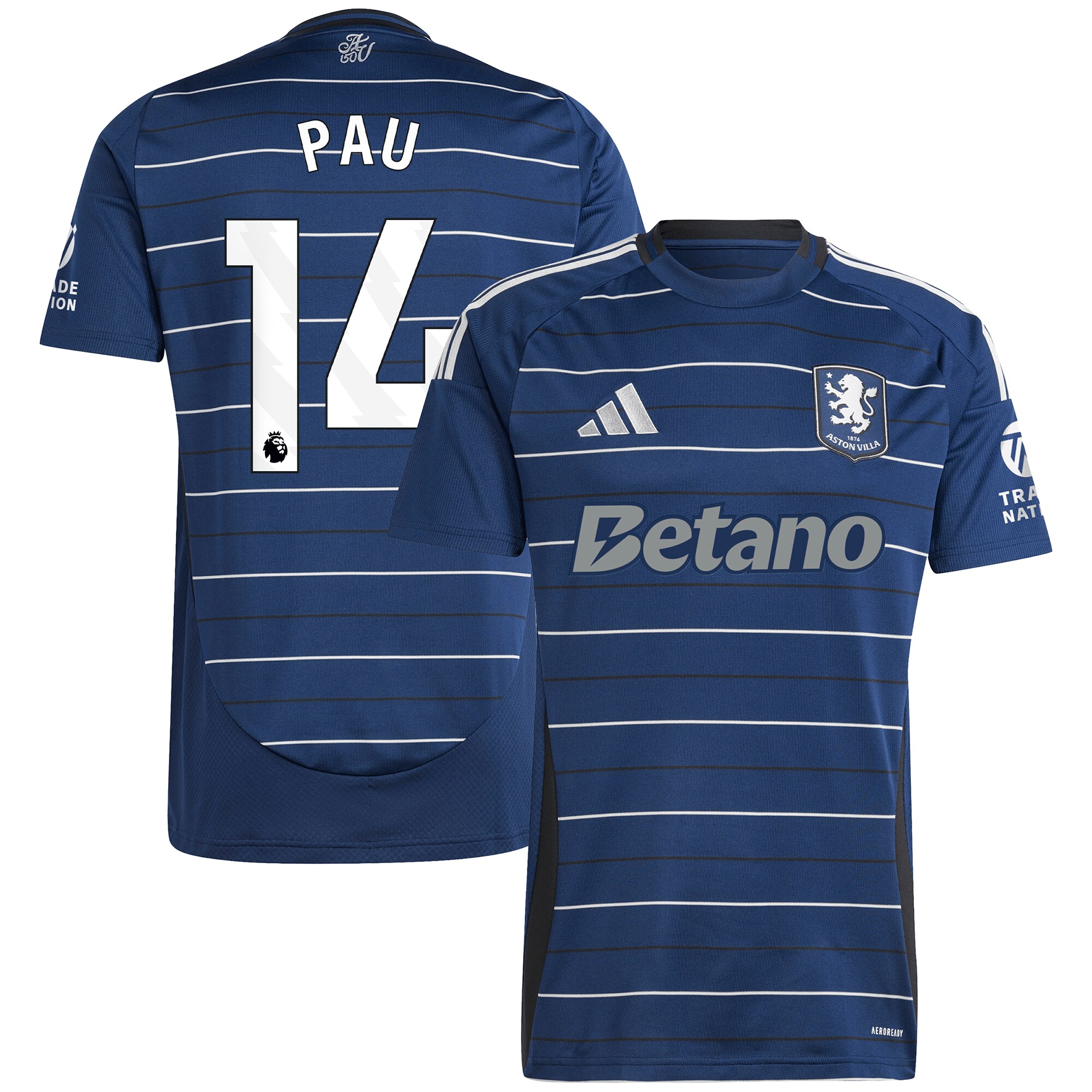 aston villa adidas third shirt 2024-25 with pau 14 printing Collection | Official Aston Villa Kits for Fans