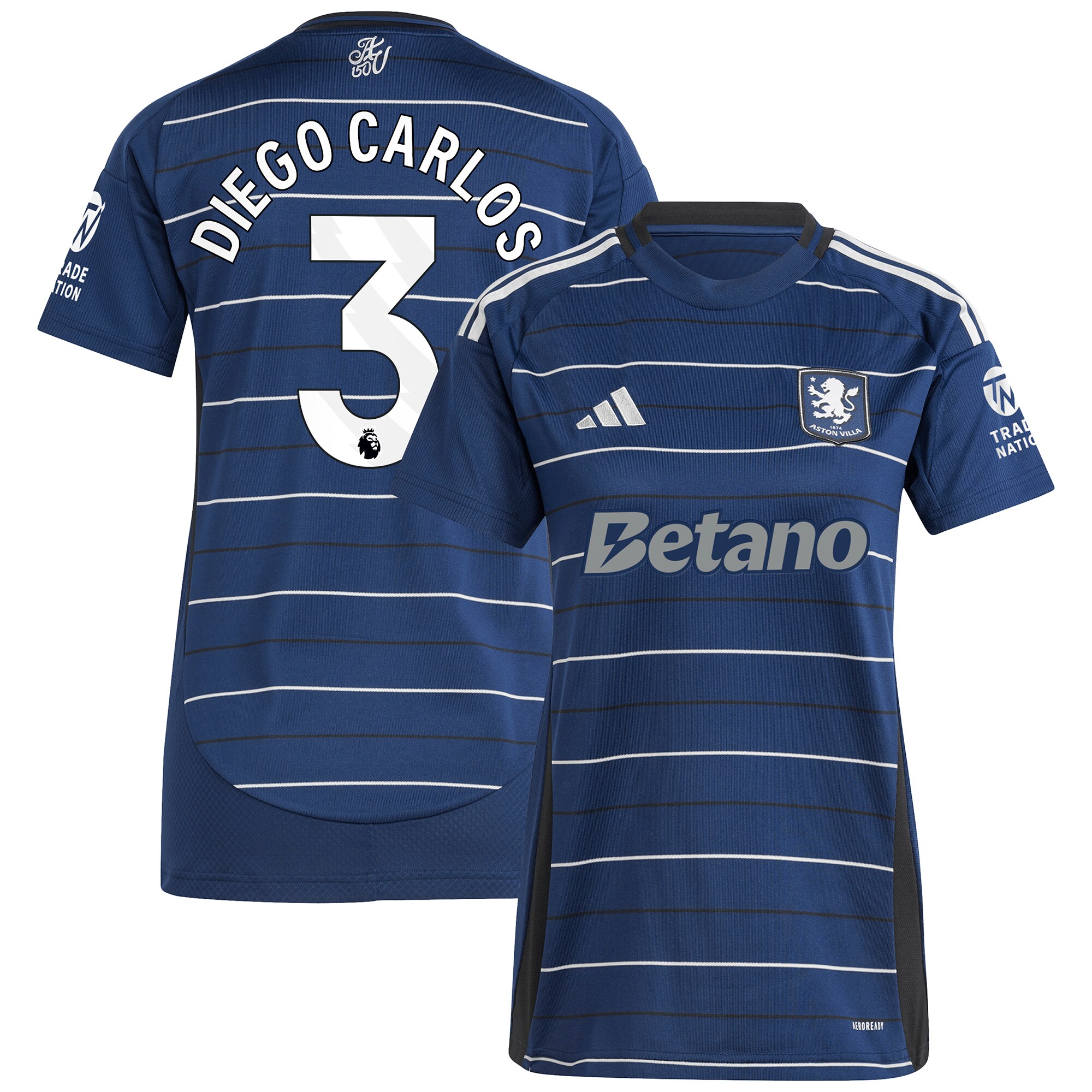 aston villa adidas third shirt 2024-25 – womens with diego carlos 3 printing Collection | Official Aston Villa Kits for Fans