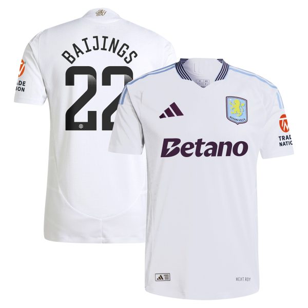 aston villa adidas wsl away authentic shirt 2024-25 with baijings 22 printing Collection | Official Aston Villa Kits for Fans