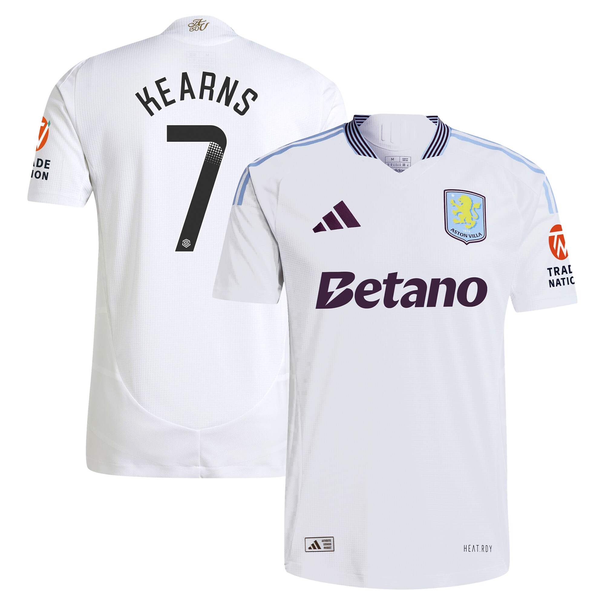 aston villa adidas wsl away authentic shirt 2024-25 with kearns 7 printing Collection | Official Aston Villa Kits for Fans