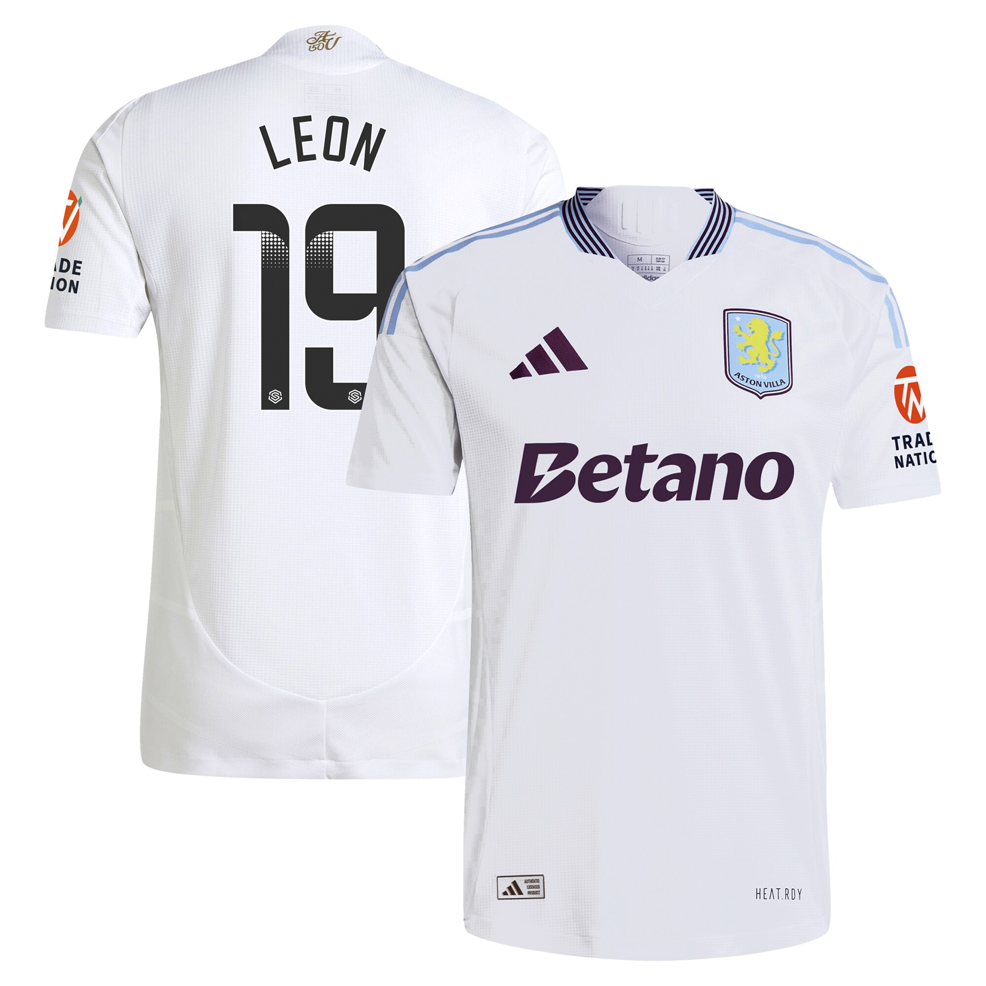 aston villa adidas wsl away authentic shirt 2024-25 with leon 19 printing Collection | Official Aston Villa Kits for Fans