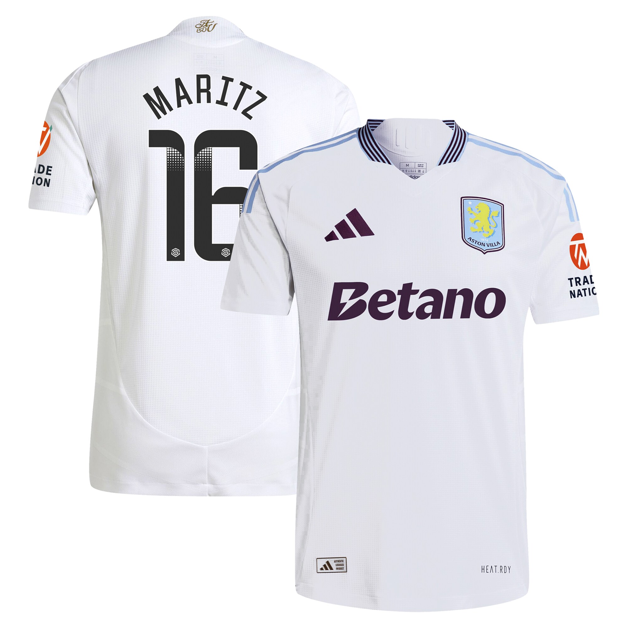 aston villa adidas wsl away authentic shirt 2024-25 with maritz 16 printing Collection | Official Aston Villa Kits for Fans
