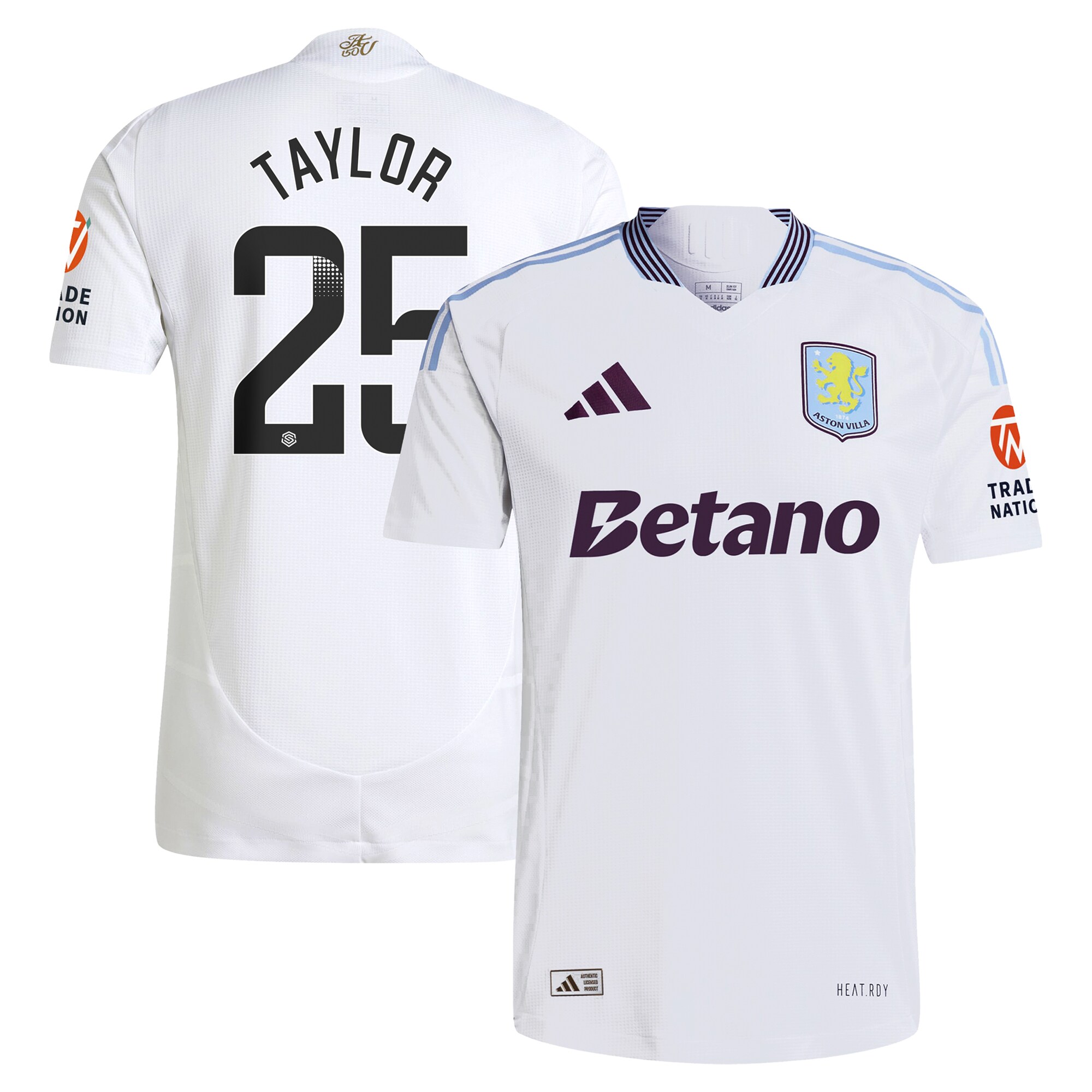 aston villa adidas wsl away authentic shirt 2024-25 with taylor 25 printing Collection | Official Aston Villa Kits for Fans