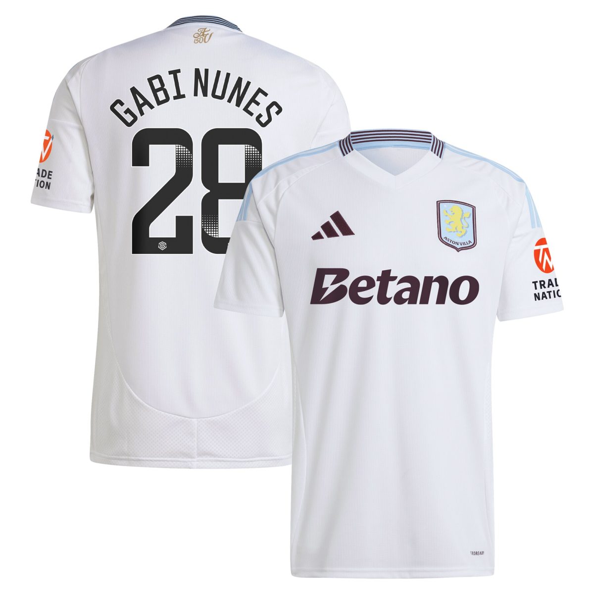 aston villa adidas wsl away shirt 2024-25 with gabi nunes 28 printing Collection | Official Aston Villa Kits for Fans