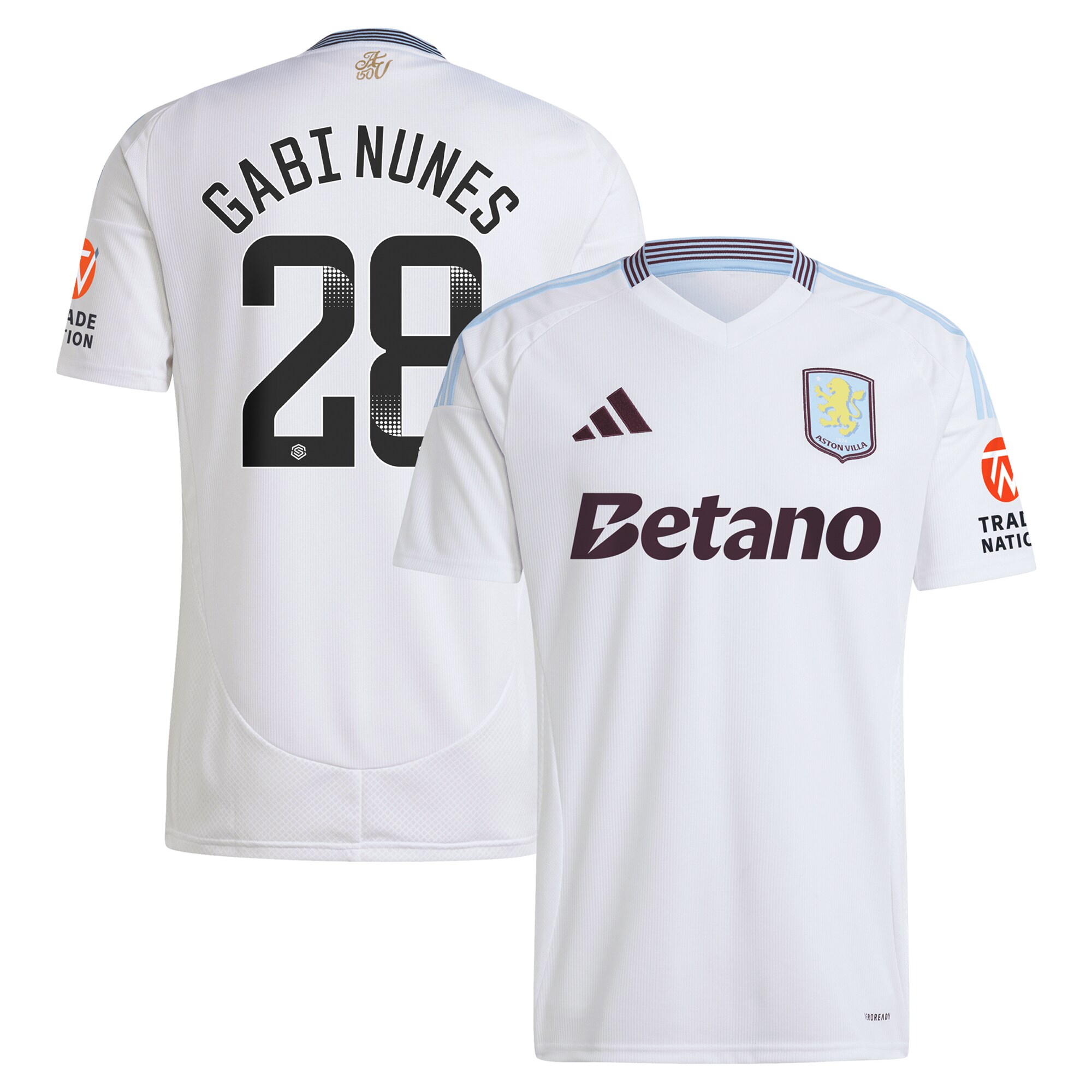 aston villa adidas wsl away shirt 2024-25 with gabi nunes 28 printing Collection | Official Aston Villa Kits for Fans