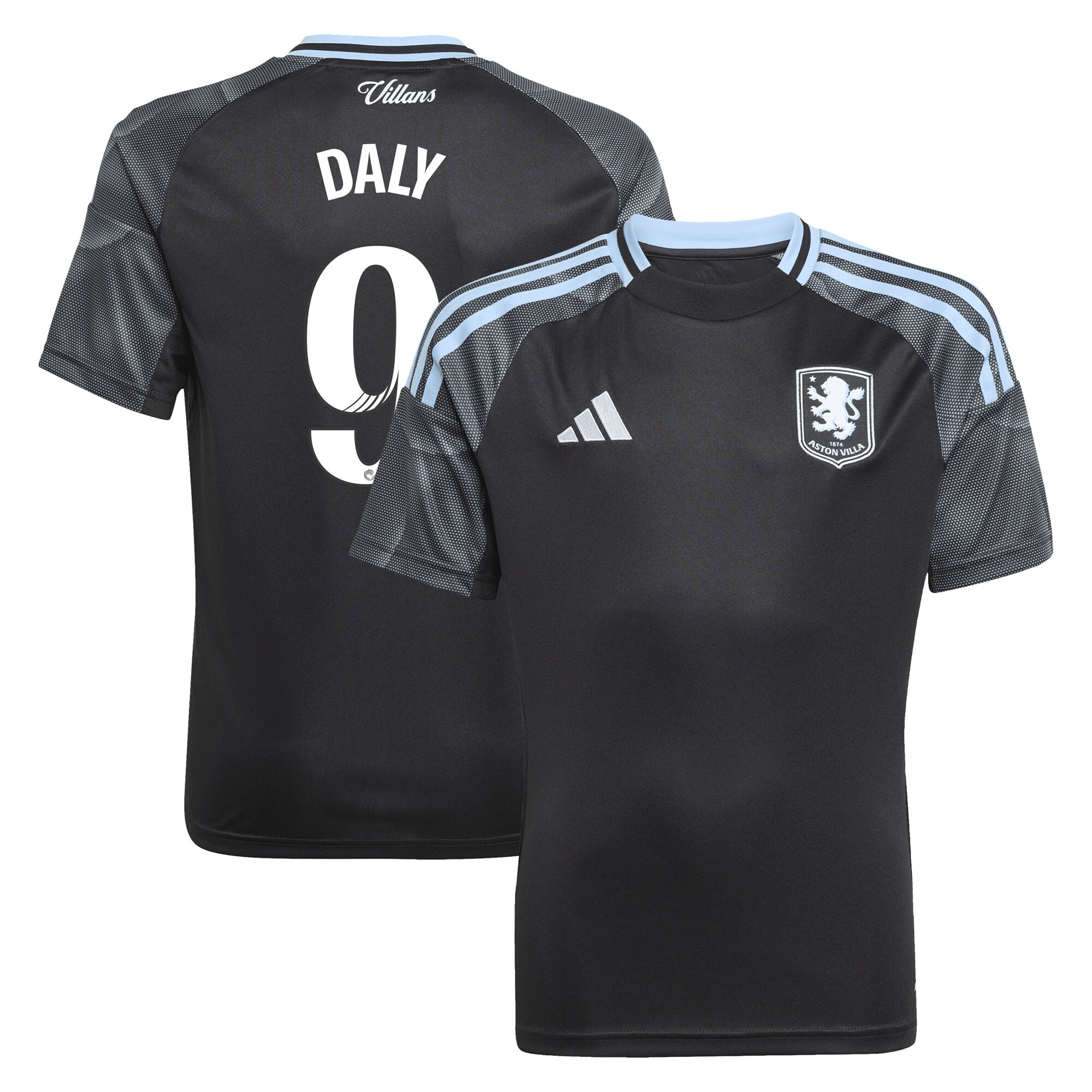 aston villa adidas wsl away shirt 2025-26 – kids with daly 9 printing Collection | Official Aston Villa Kits for Fans