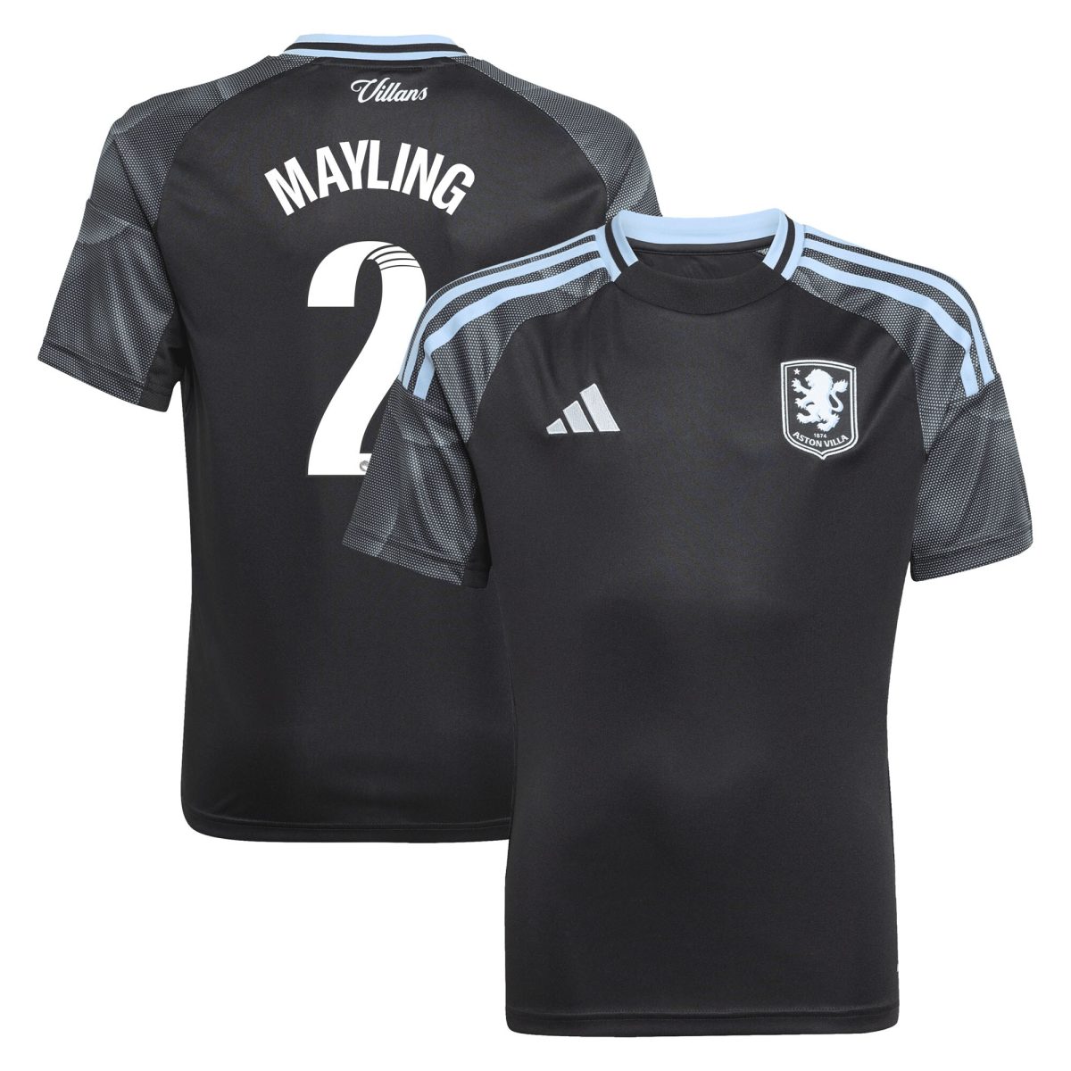 aston villa adidas wsl away shirt 2025-26 – kids with mayling 2 printing Collection | Official Aston Villa Kits for Fans