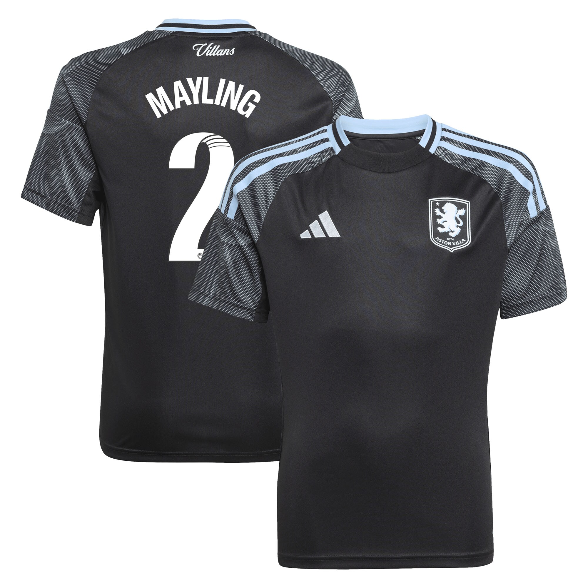 aston villa adidas wsl away shirt 2025-26 – kids with mayling 2 printing Collection | Official Aston Villa Kits for Fans