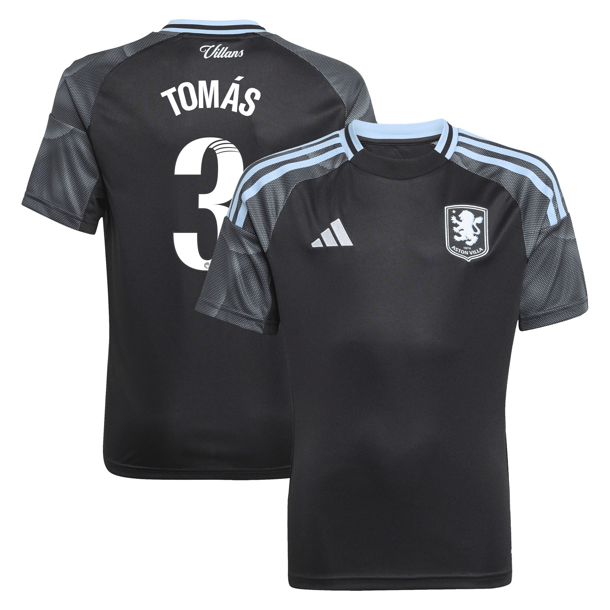 aston villa adidas wsl away shirt 2025-26 – kids with tomás 3 printing Collection | Official Aston Villa Kits for Fans