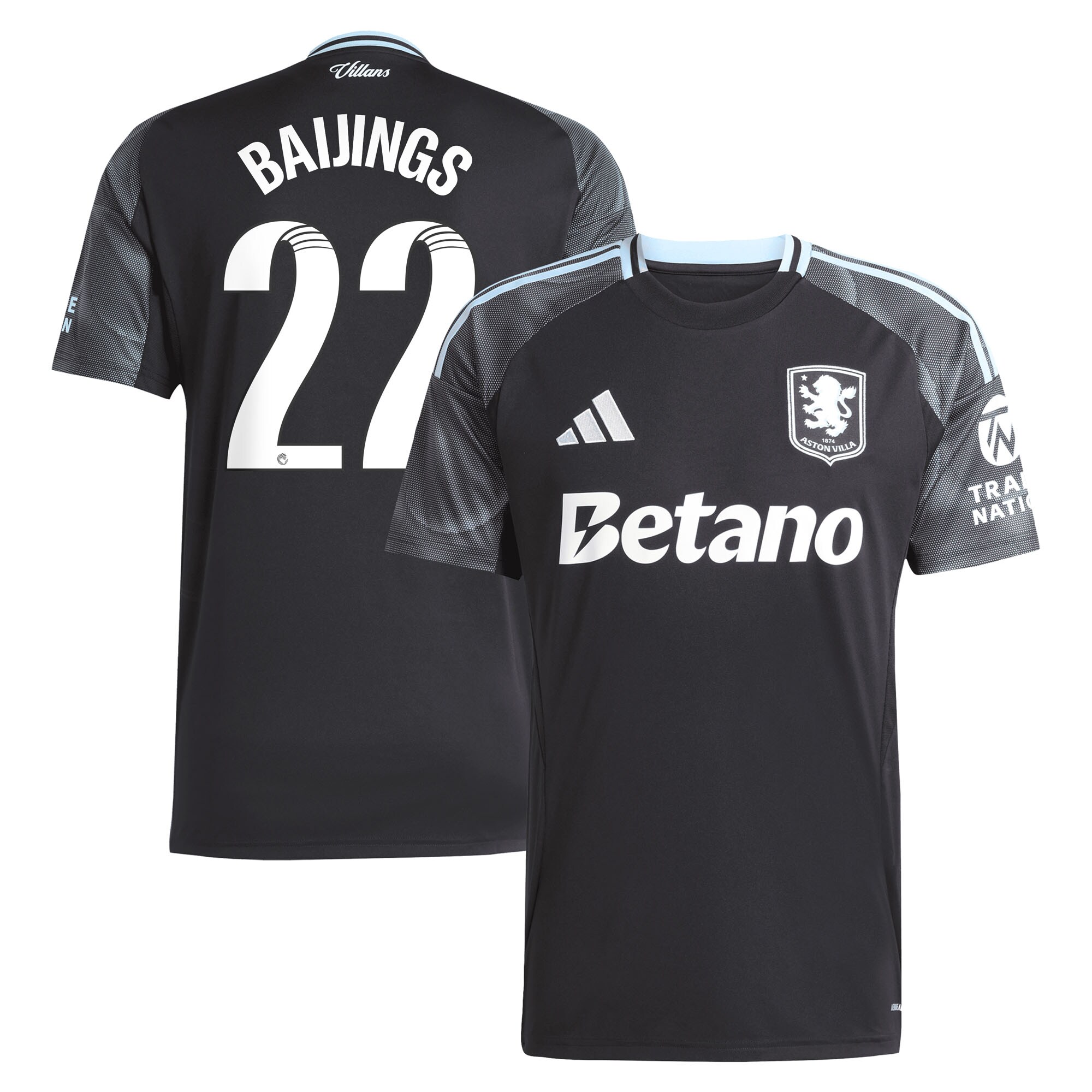 aston villa adidas wsl away shirt 2025-26 with baijings 22 printing Collection | Official Aston Villa Kits for Fans