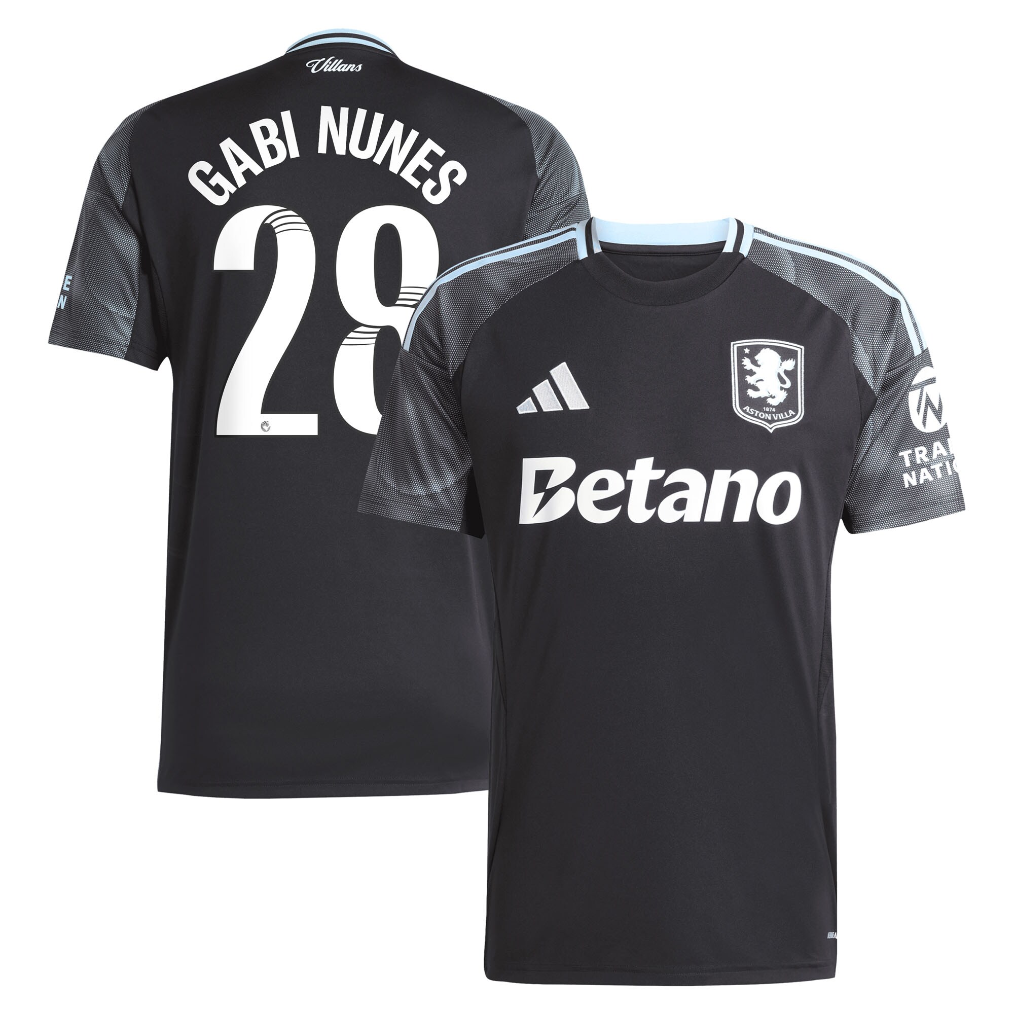 aston villa adidas wsl away shirt 2025-26 with gabi nunes 28 printing Collection | Official Aston Villa Kits for Fans