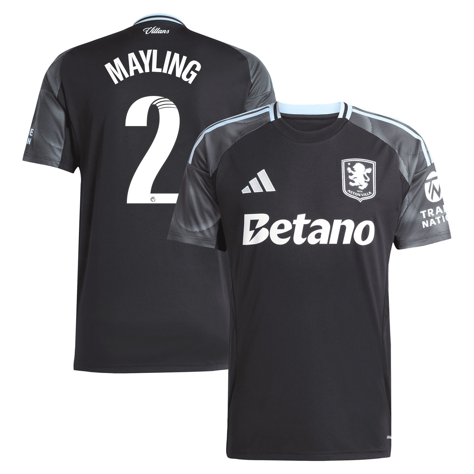 aston villa adidas wsl away shirt 2025-26 with mayling 2 printing Collection | Official Aston Villa Kits for Fans