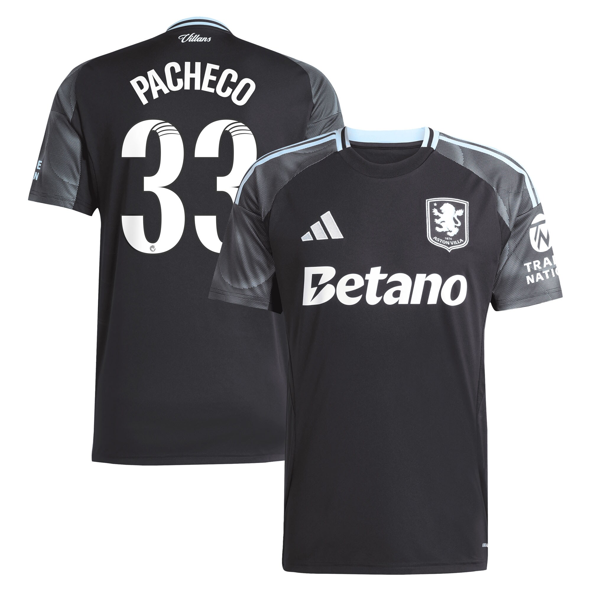 aston villa adidas wsl away shirt 2025-26 with pacheco 33 printing Collection | Official Aston Villa Kits for Fans