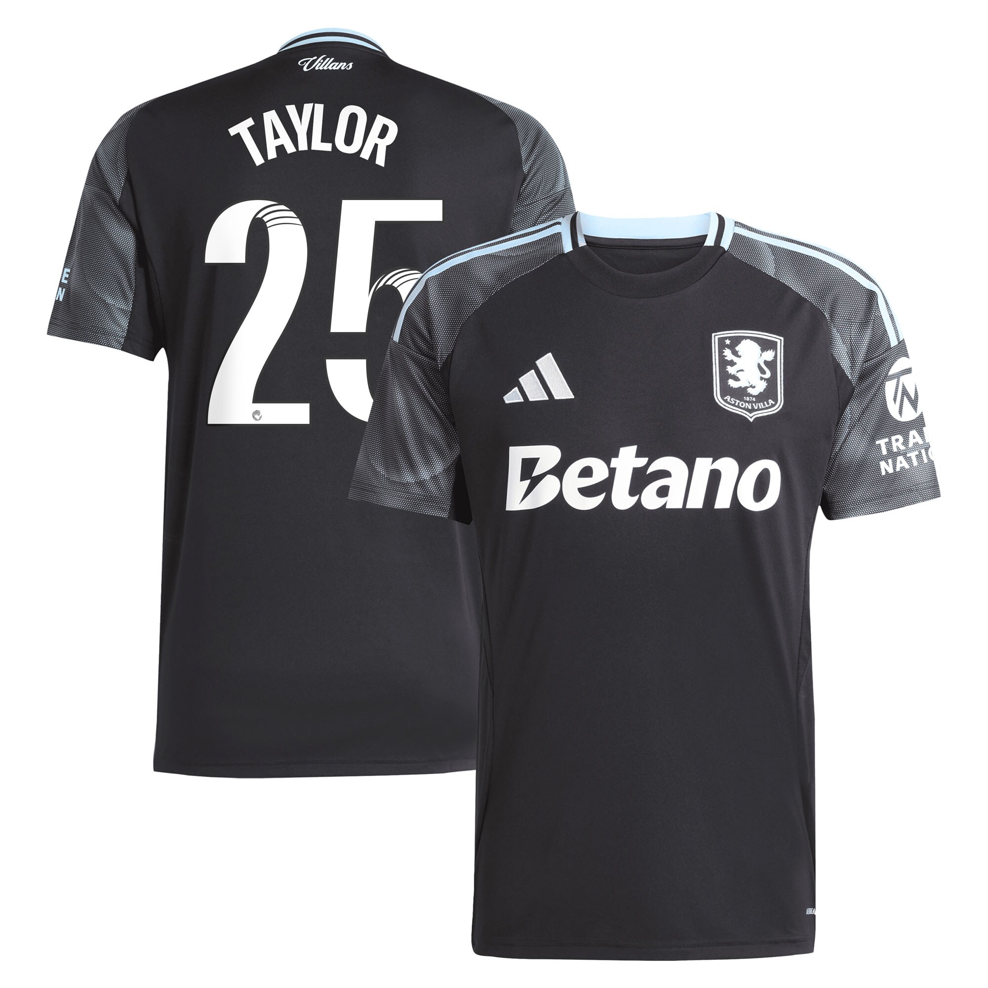 aston villa adidas wsl away shirt 2025-26 with taylor 25 printing Collection | Official Aston Villa Kits for Fans