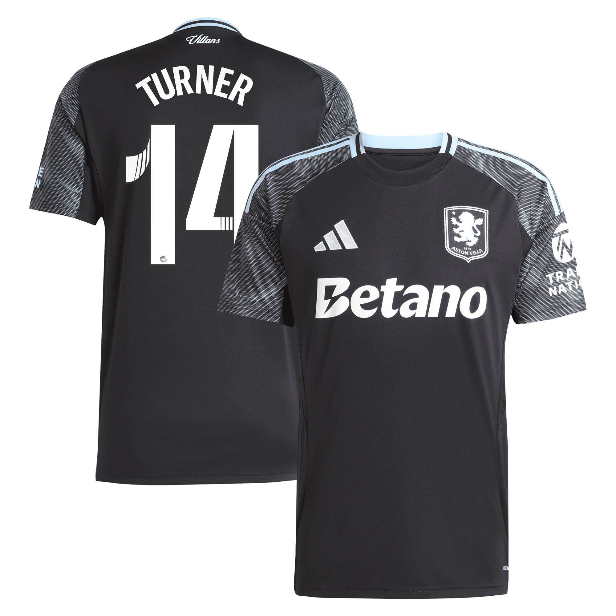 aston villa adidas wsl away shirt 2025-26 with turner 14 printing Collection | Official Aston Villa Kits for Fans