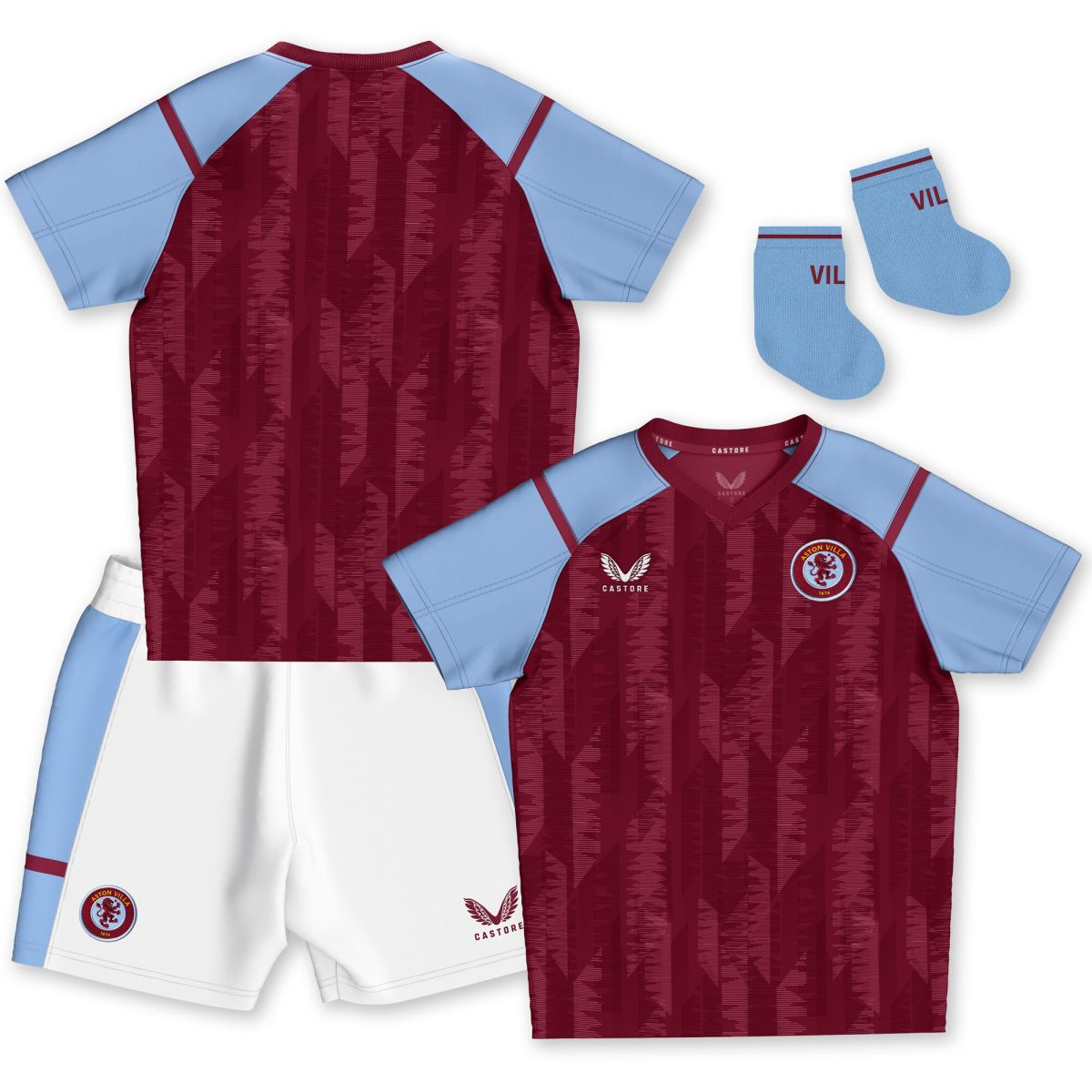 aston villa castore home baby kit 2023-24 Collection | Official Aston Villa Kits for Fans