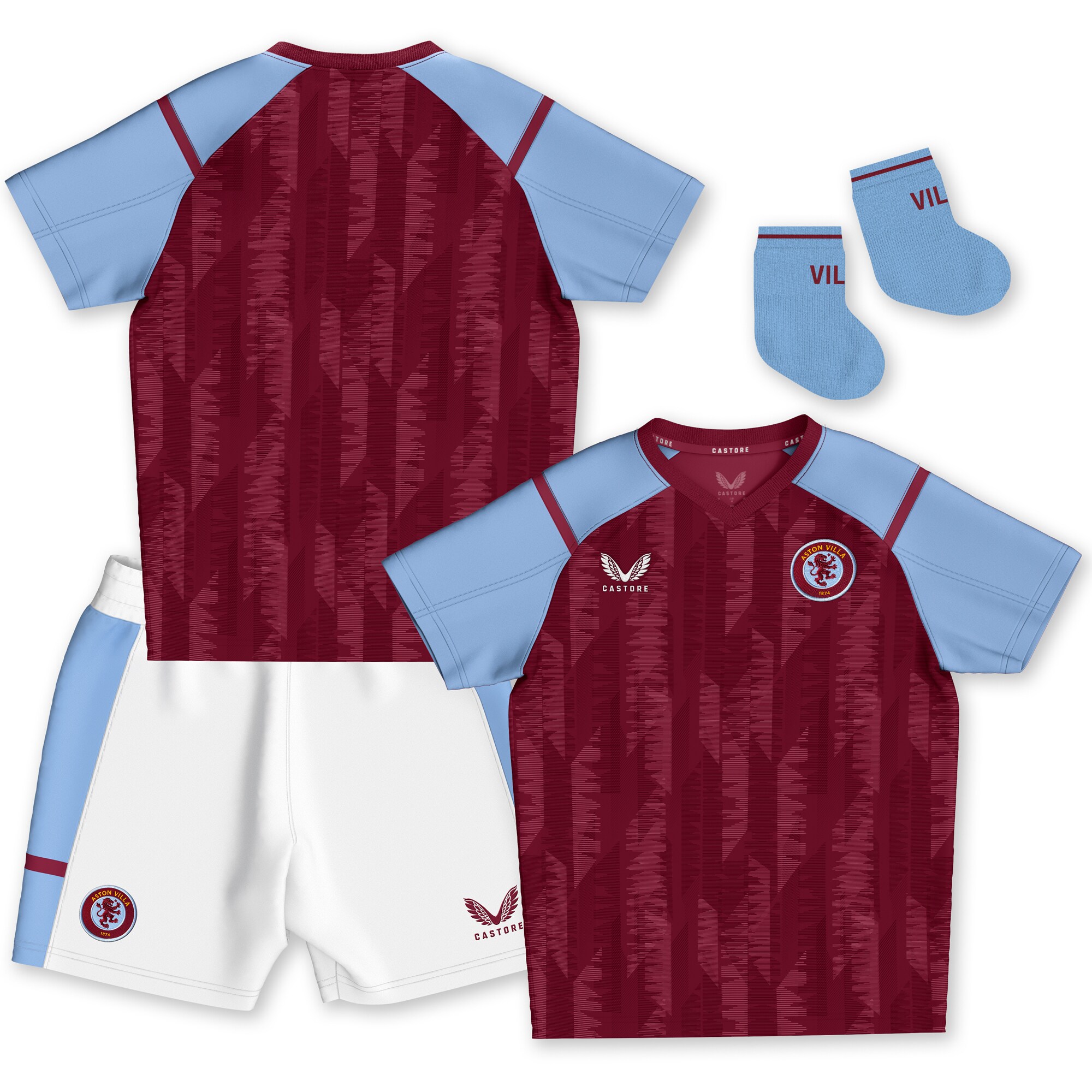 aston villa castore home baby kit 2023-24 Collection | Official Aston Villa Kits for Fans
