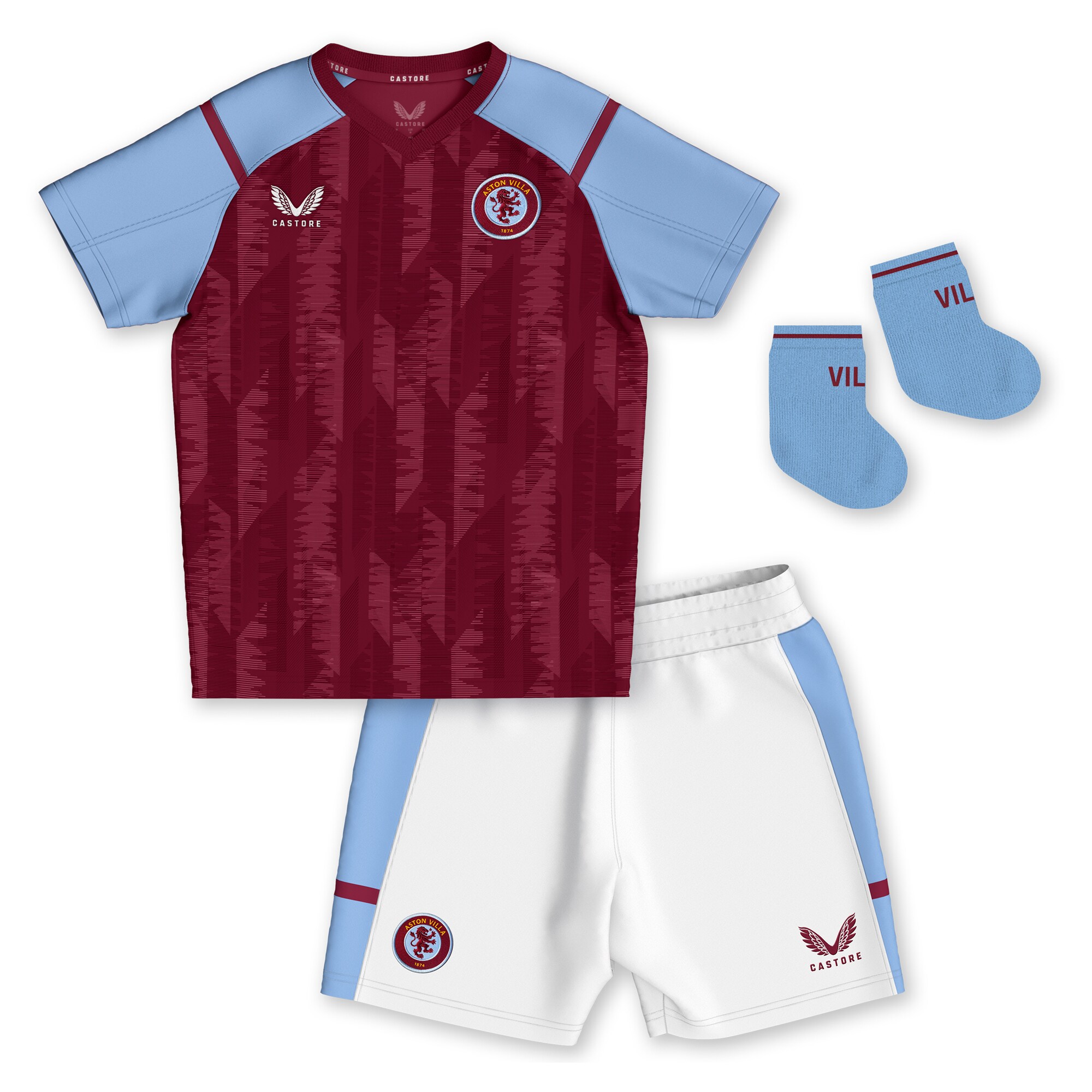 aston villa castore home baby kit 2023-24 Collection | Official Aston Villa Kits for Fans
