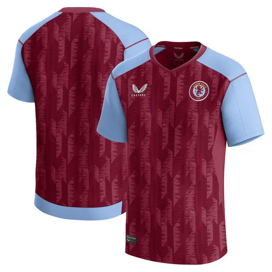 aston villa castore home shirt 2023-24 – kids with custom printing Collection | Official Aston Villa Kits for Fans