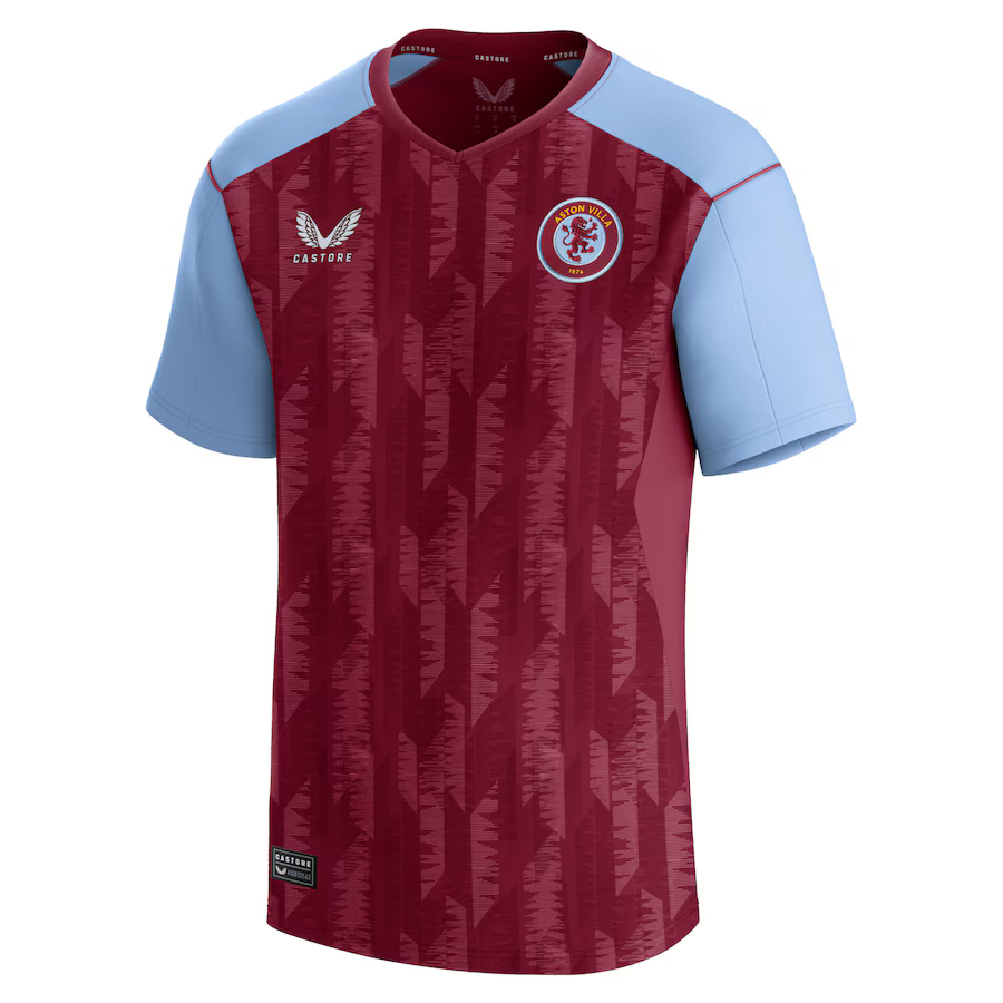 aston villa castore home shirt 2023-24 – kids with custom printing Collection | Official Aston Villa Kits for Fans