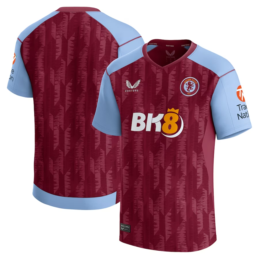 aston villa castore home shirt 2023-24 with custom printing Collection | Official Aston Villa Kits for Fans