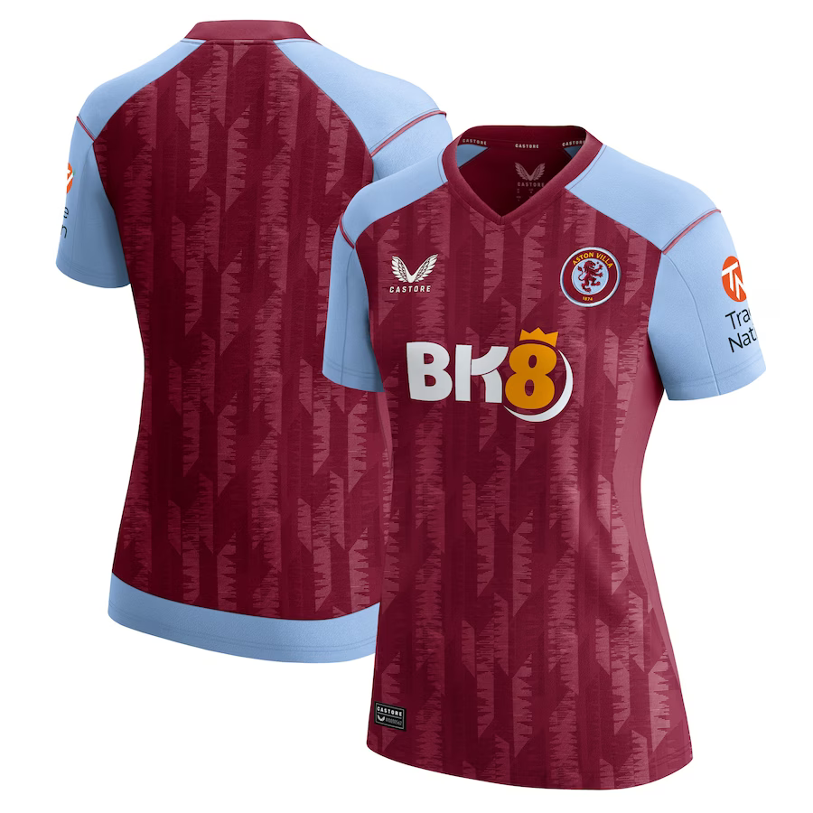 aston villa castore home shirt 2023-24 – womens with custom printing Collection | Official Aston Villa Kits for Fans