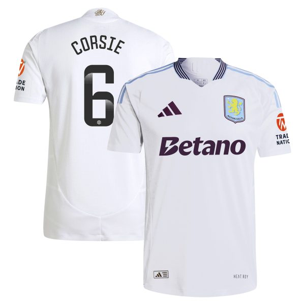 aston villa wsl adidas away authentic shirt 2024-25 with corsie 6 printing Collection | Official Aston Villa Kits for Fans