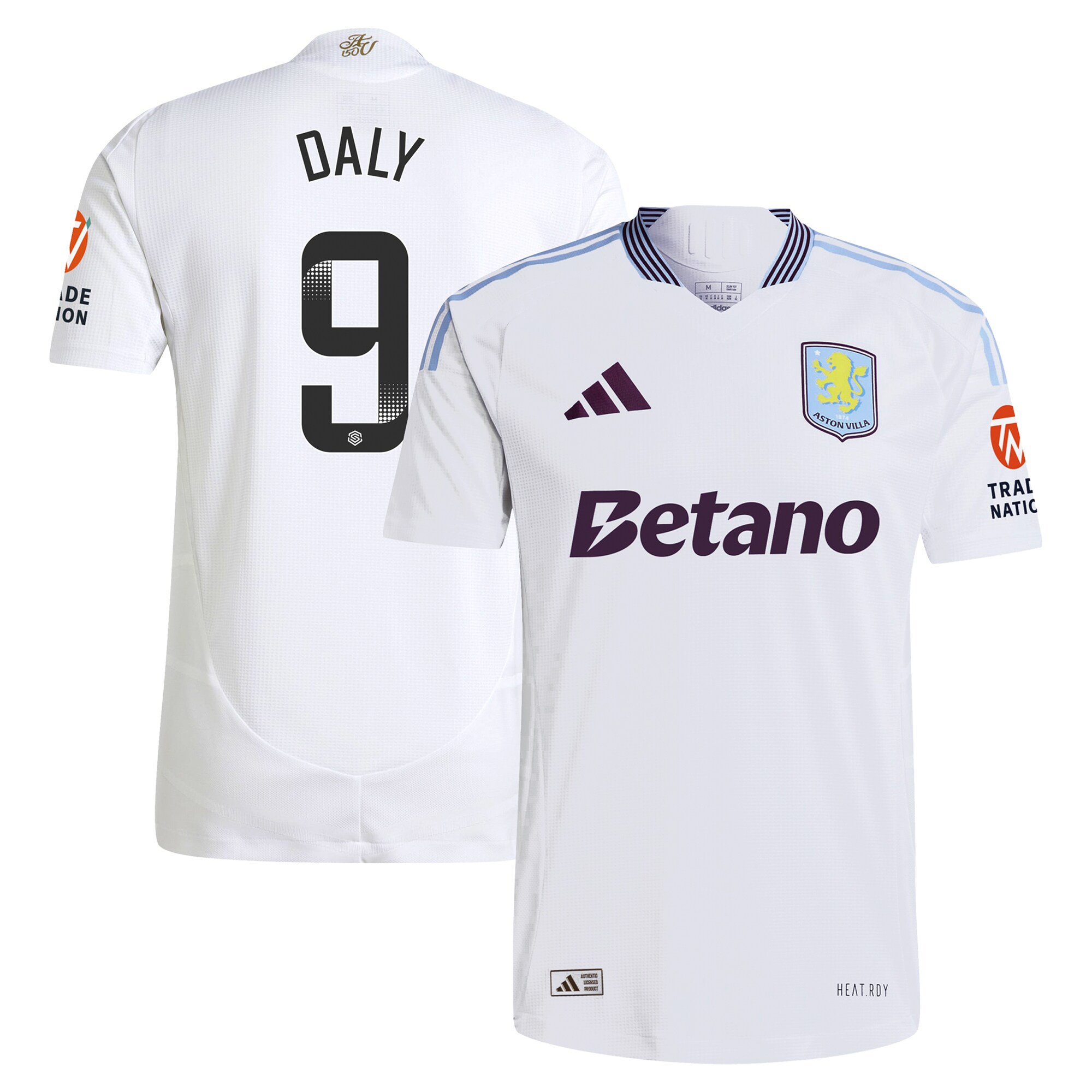 aston villa wsl adidas away authentic shirt 2024-25 with daly 9 printing Collection | Official Aston Villa Kits for Fans