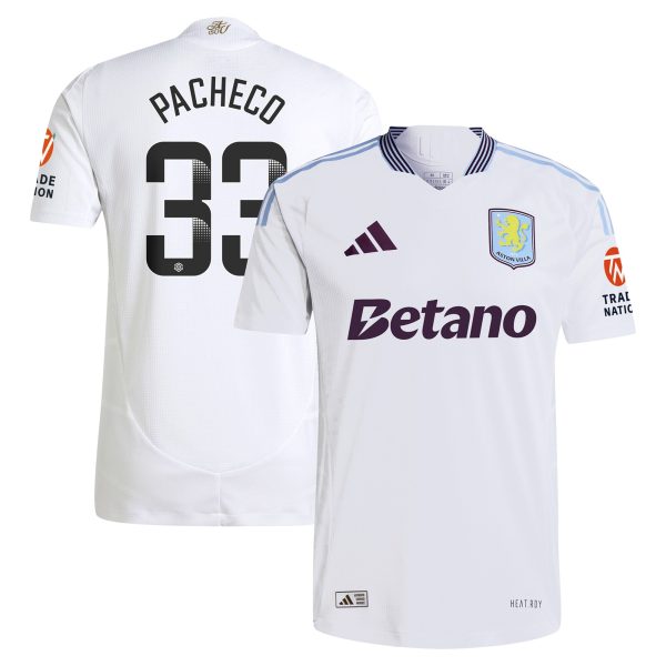 aston villa wsl adidas away authentic shirt 2024-25 with pacheco 33 printing Collection | Official Aston Villa Kits for Fans