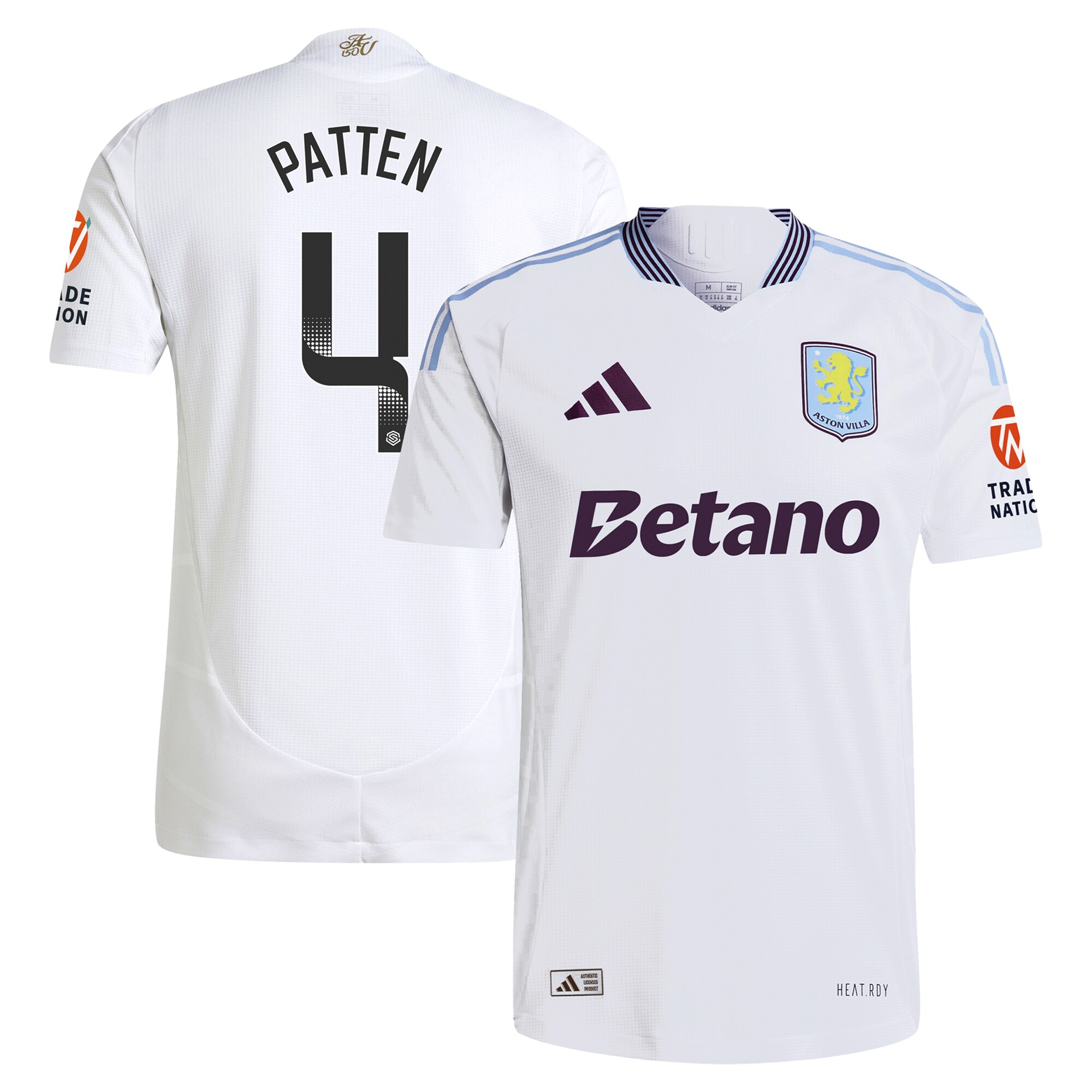 aston villa wsl adidas away authentic shirt 2024-25 with patten 4 printing Collection | Official Aston Villa Kits for Fans