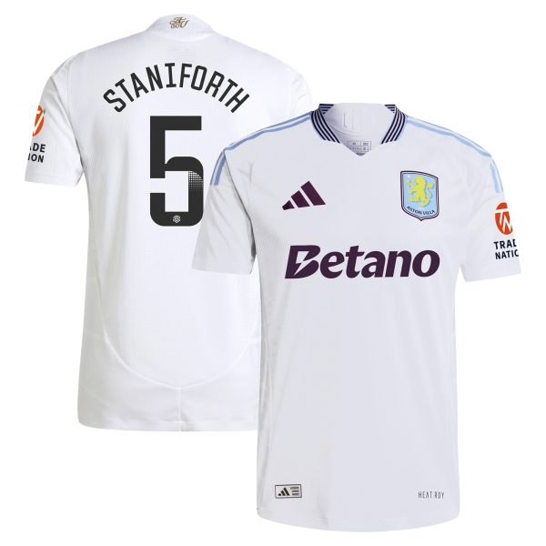aston villa wsl adidas away authentic shirt 2024-25 with staniforth 5 printing Collection | Official Aston Villa Kits for Fans