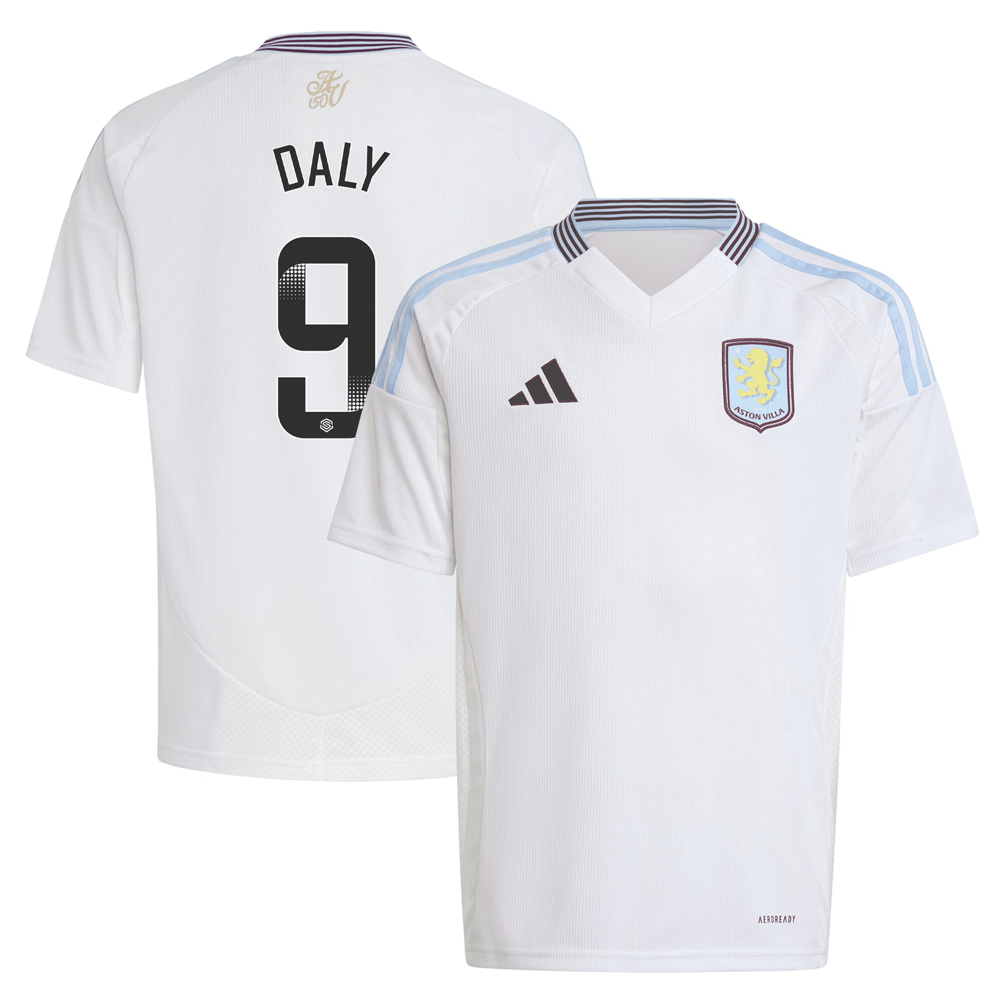 aston villa wsl adidas away shirt 2024-25 – kids with daly 9 printing Collection | Official Aston Villa Kits for Fans