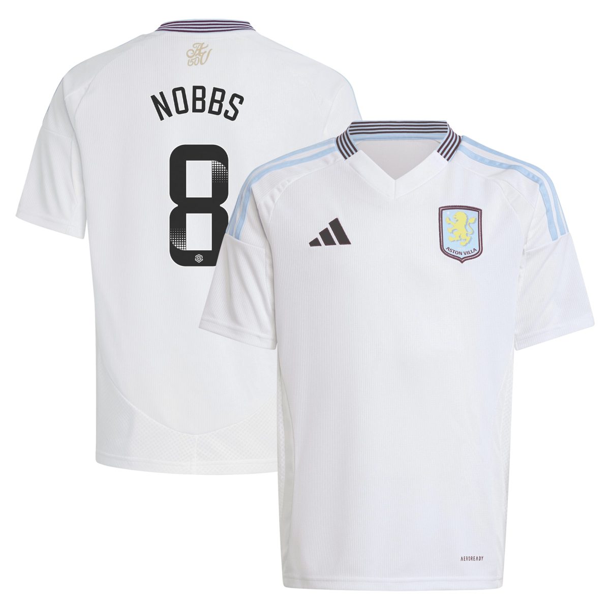 aston villa wsl adidas away shirt 2024-25 – kids with nobbs 8 printing Collection | Official Aston Villa Kits for Fans