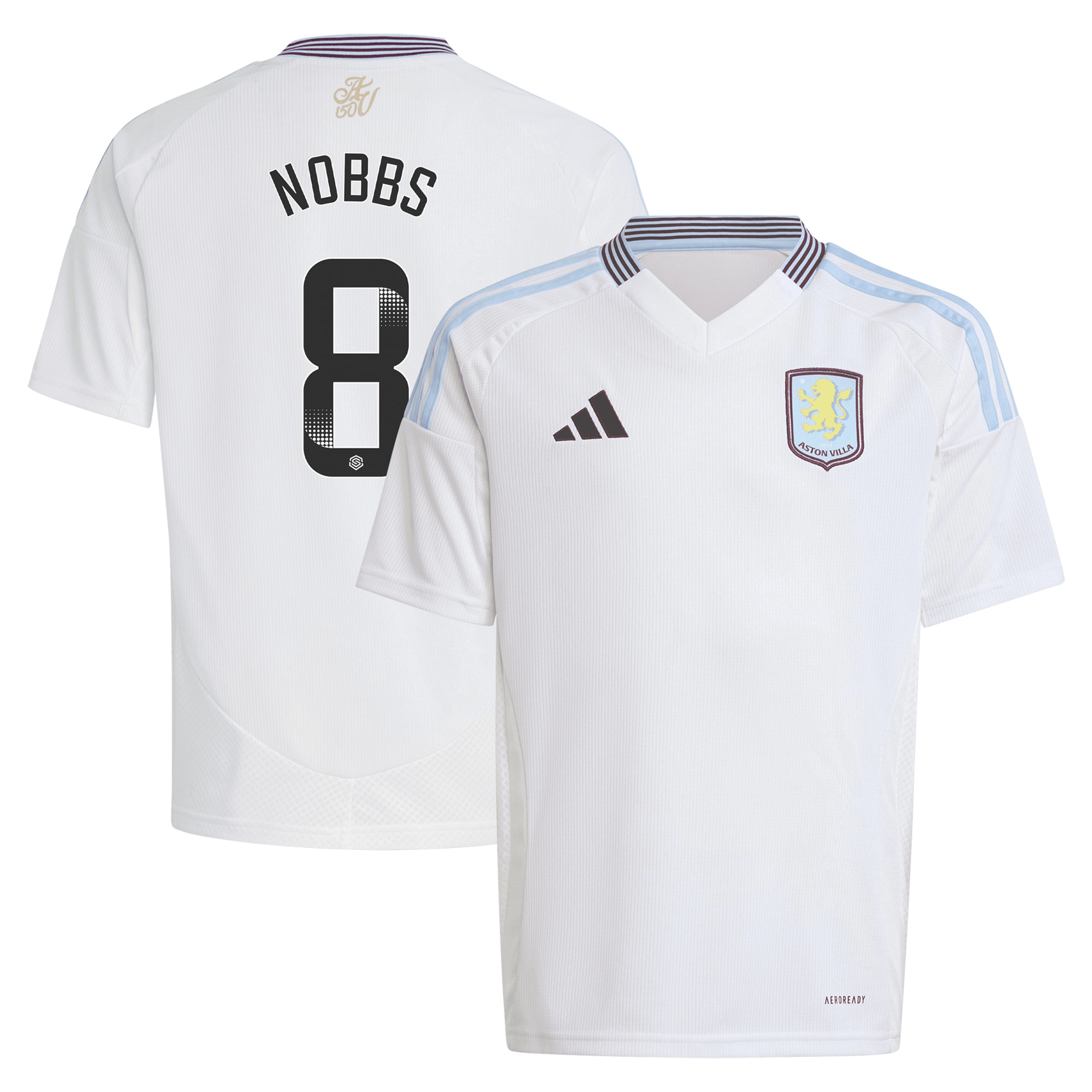 aston villa wsl adidas away shirt 2024-25 – kids with nobbs 8 printing Collection | Official Aston Villa Kits for Fans
