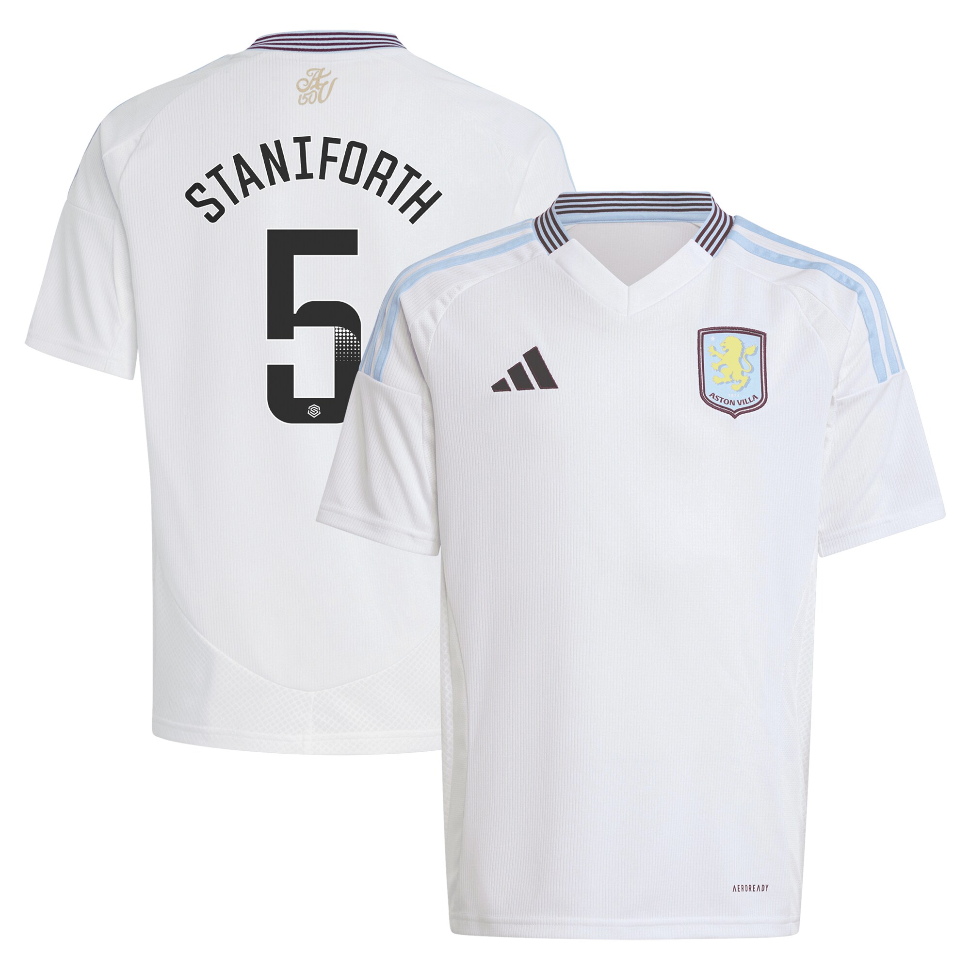 aston villa wsl adidas away shirt 2024-25 – kids with staniforth 5 printing Collection | Official Aston Villa Kits for Fans