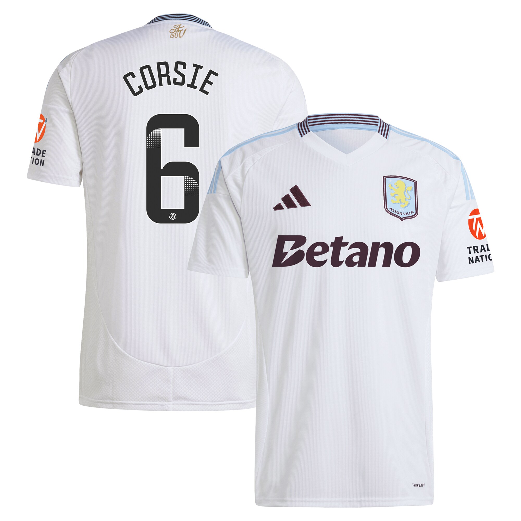 aston villa wsl adidas away shirt 2024-25 with corsie 6 printing Collection | Official Aston Villa Kits for Fans