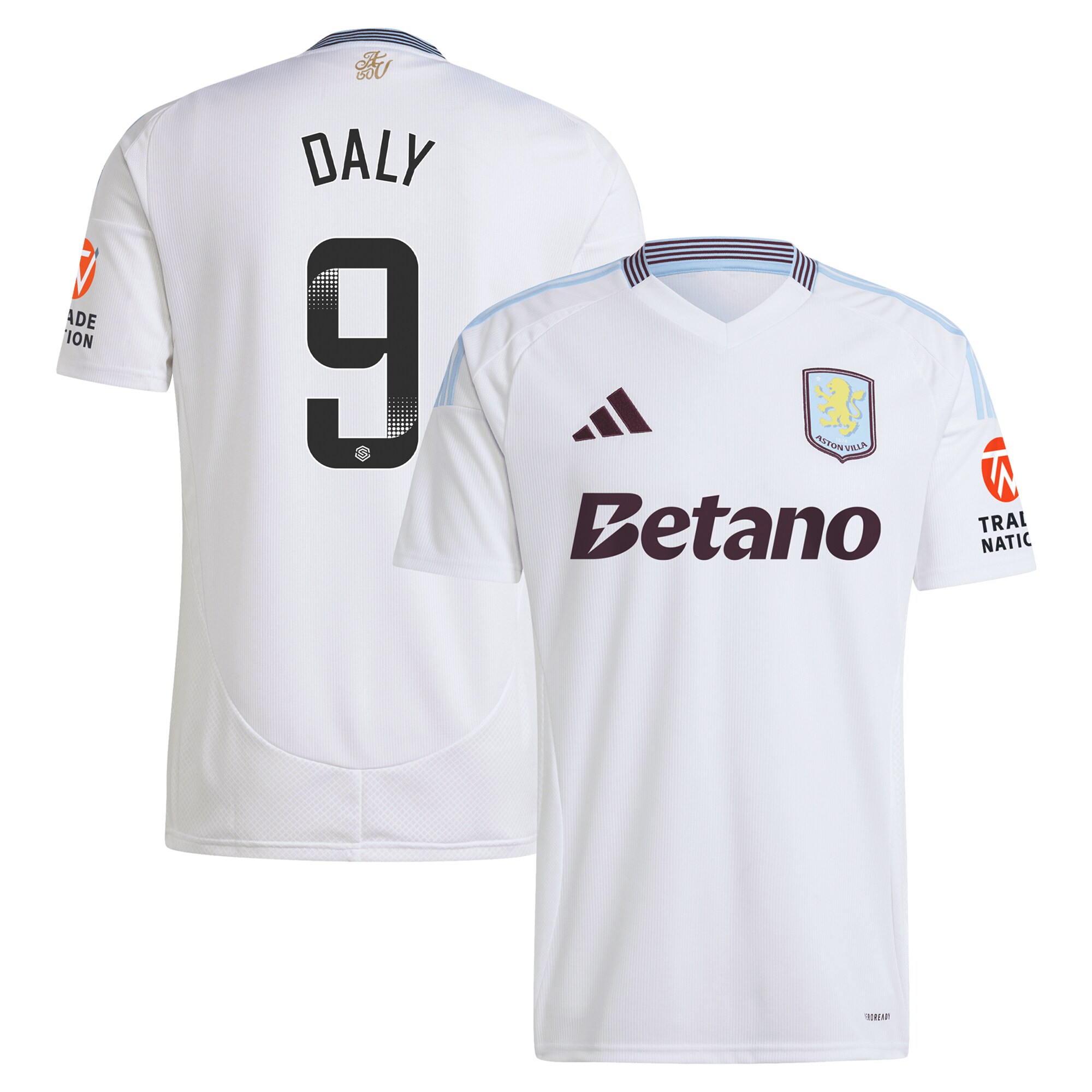 aston villa wsl adidas away shirt 2024-25 with daly 9 printing Collection | Official Aston Villa Kits for Fans