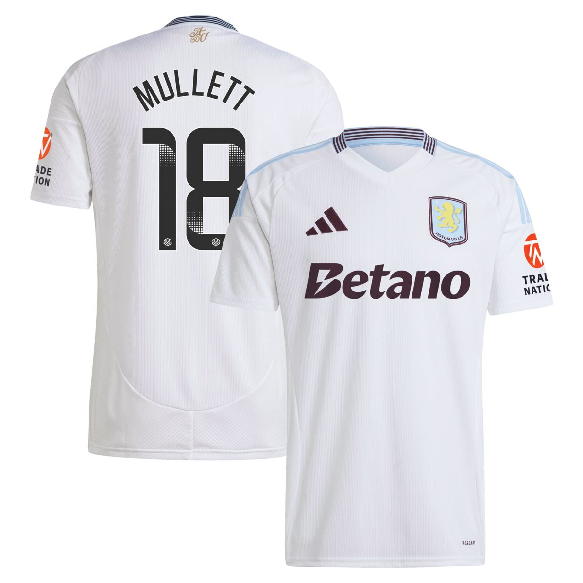 aston villa wsl adidas away shirt 2024-25 with mullett 18 printing Collection | Official Aston Villa Kits for Fans