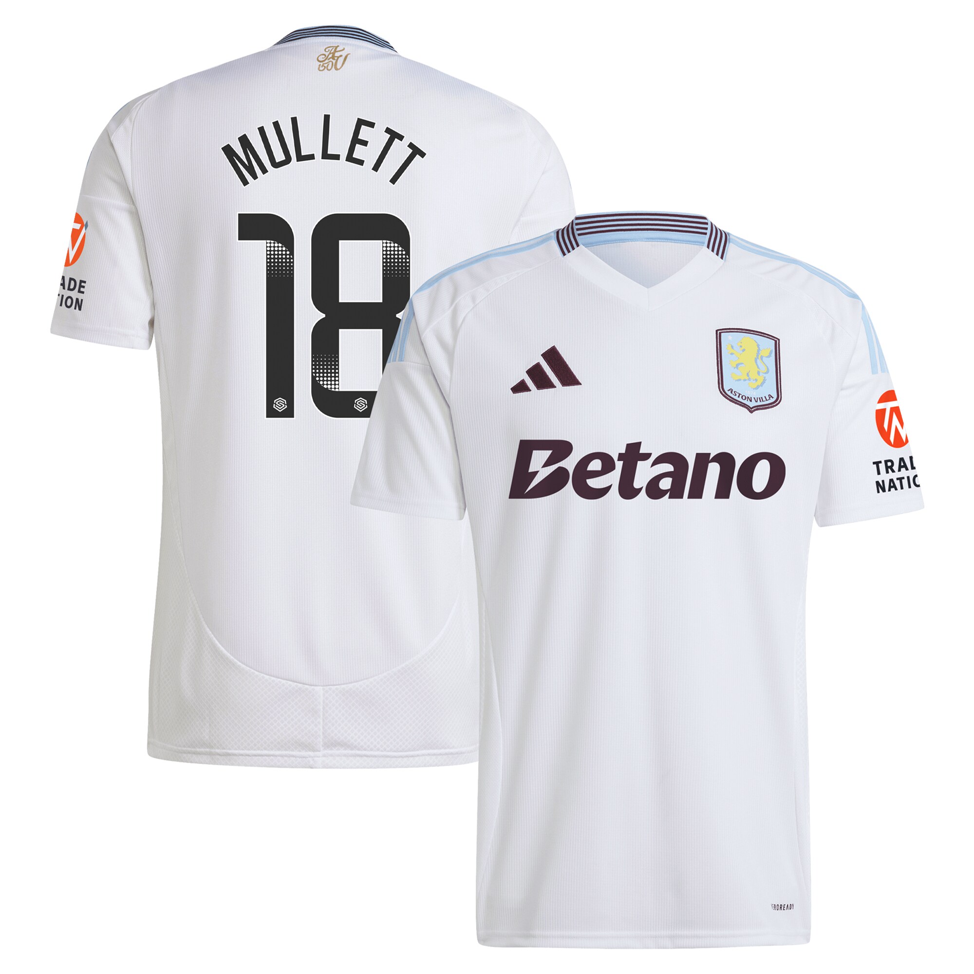 aston villa wsl adidas away shirt 2024-25 with mullett 18 printing Collection | Official Aston Villa Kits for Fans