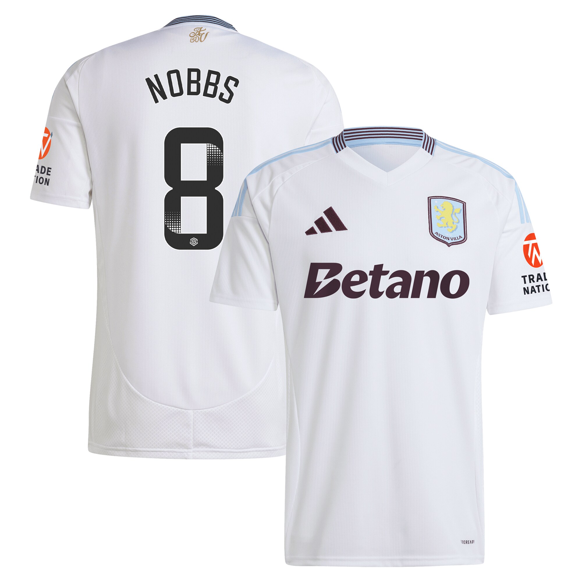 aston villa wsl adidas away shirt 2024-25 with nobbs 8 printing Collection | Official Aston Villa Kits for Fans