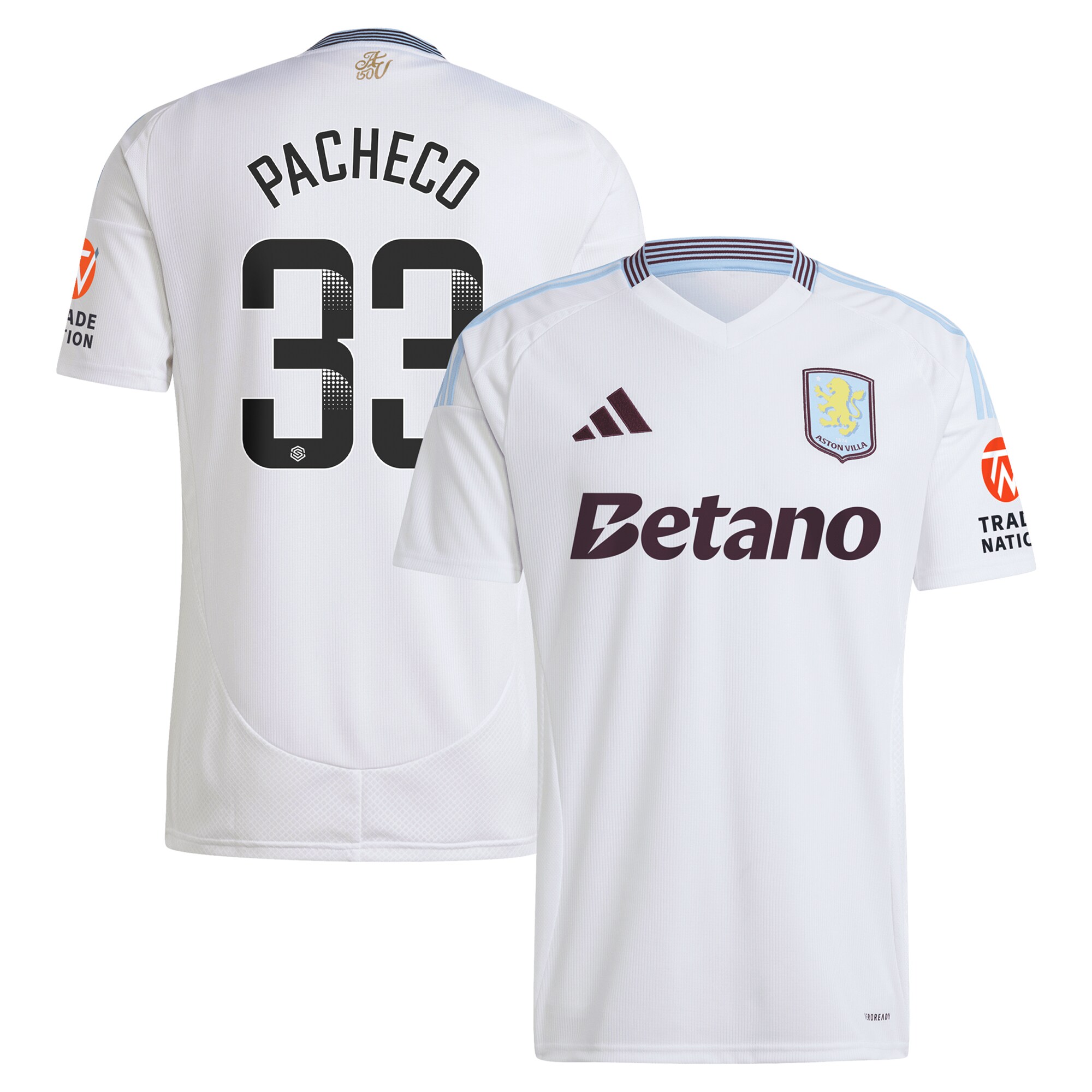aston villa wsl adidas away shirt 2024-25 with pacheco 33 printing Collection | Official Aston Villa Kits for Fans
